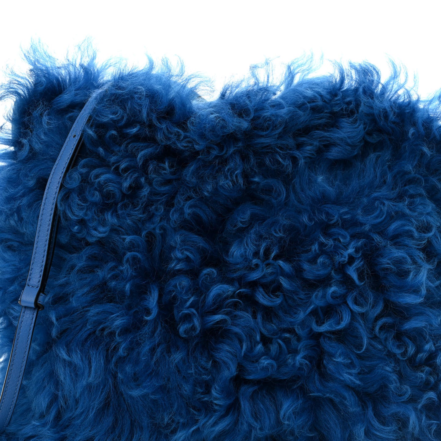 Nappa Shearling Flamenco Knot Clutch Blue