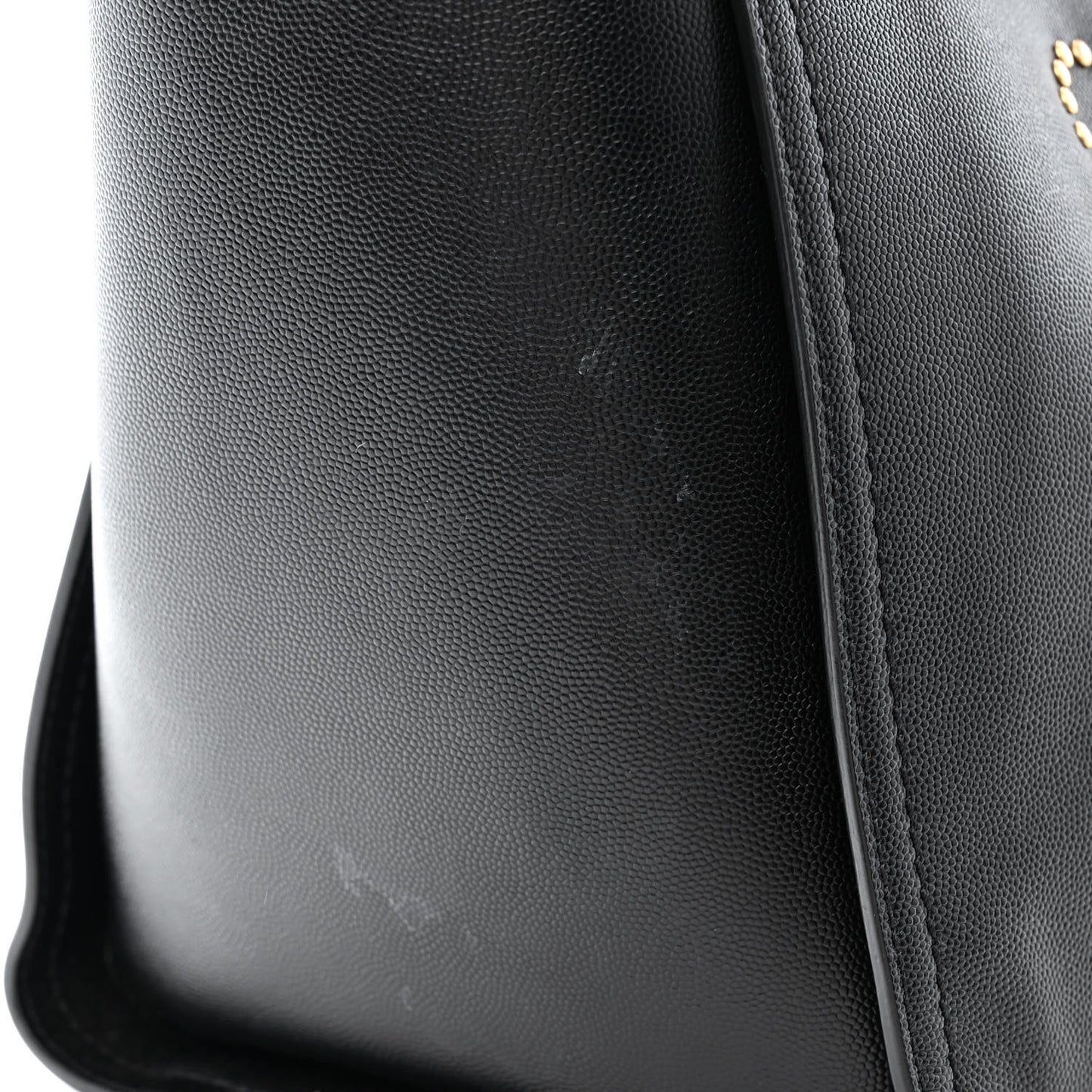 Caviar Medium Studded Deauville Tote Black