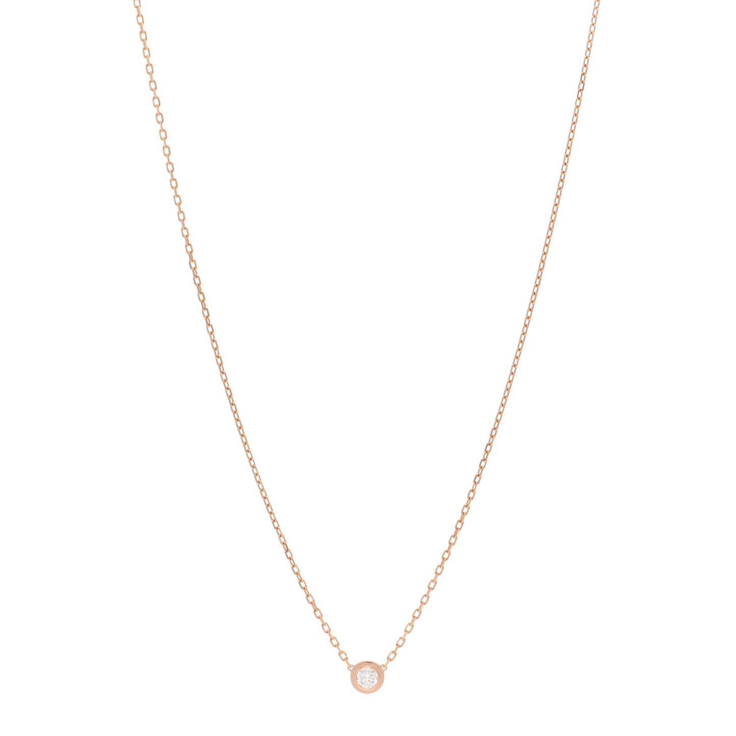 18K Pink Gold Diamond LM D'Amour Pendant Necklace