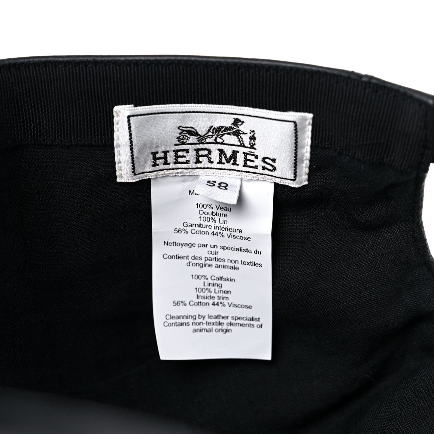 Calfskin Nevada Cap 58 Black