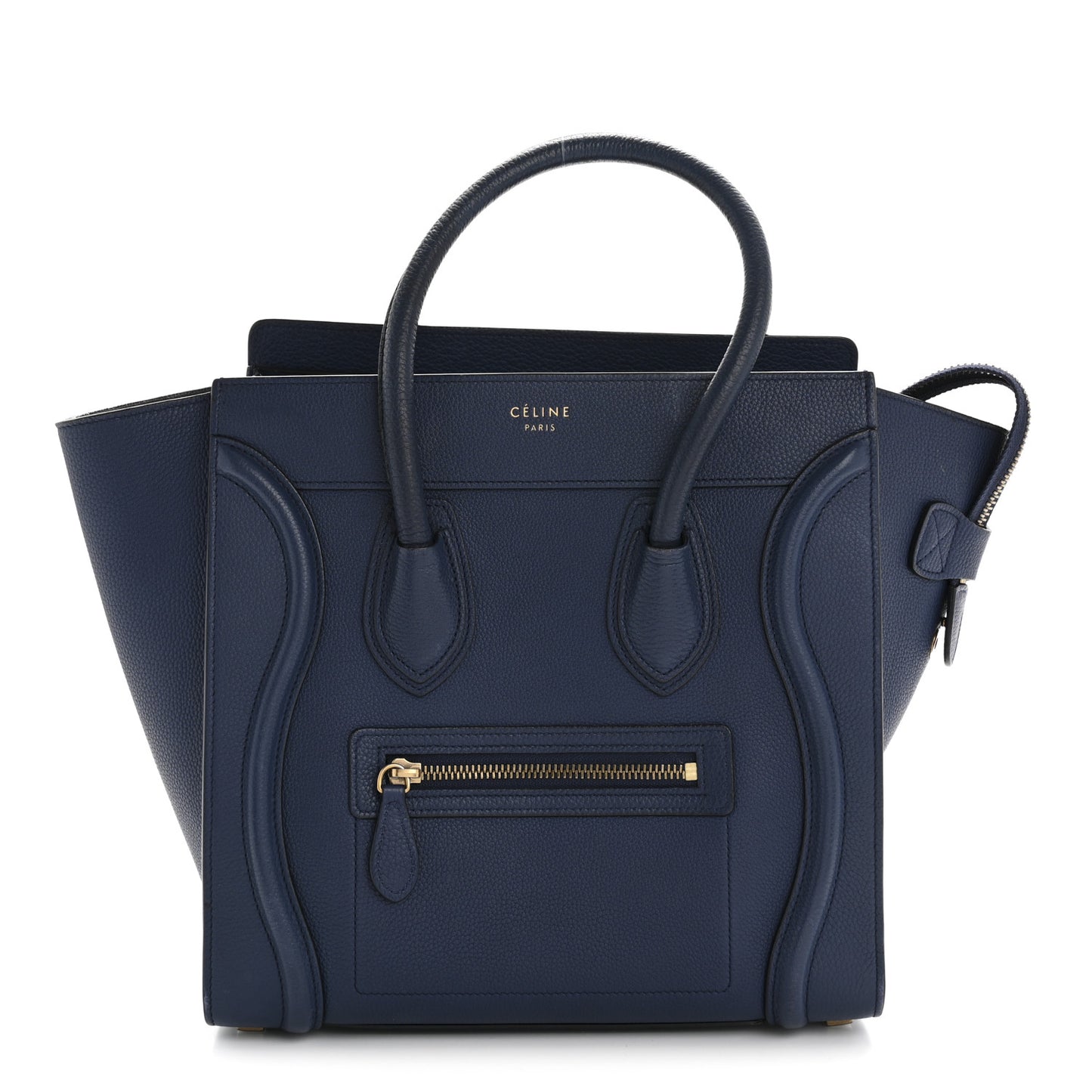 Drummed Calfskin Micro Luggage Marine