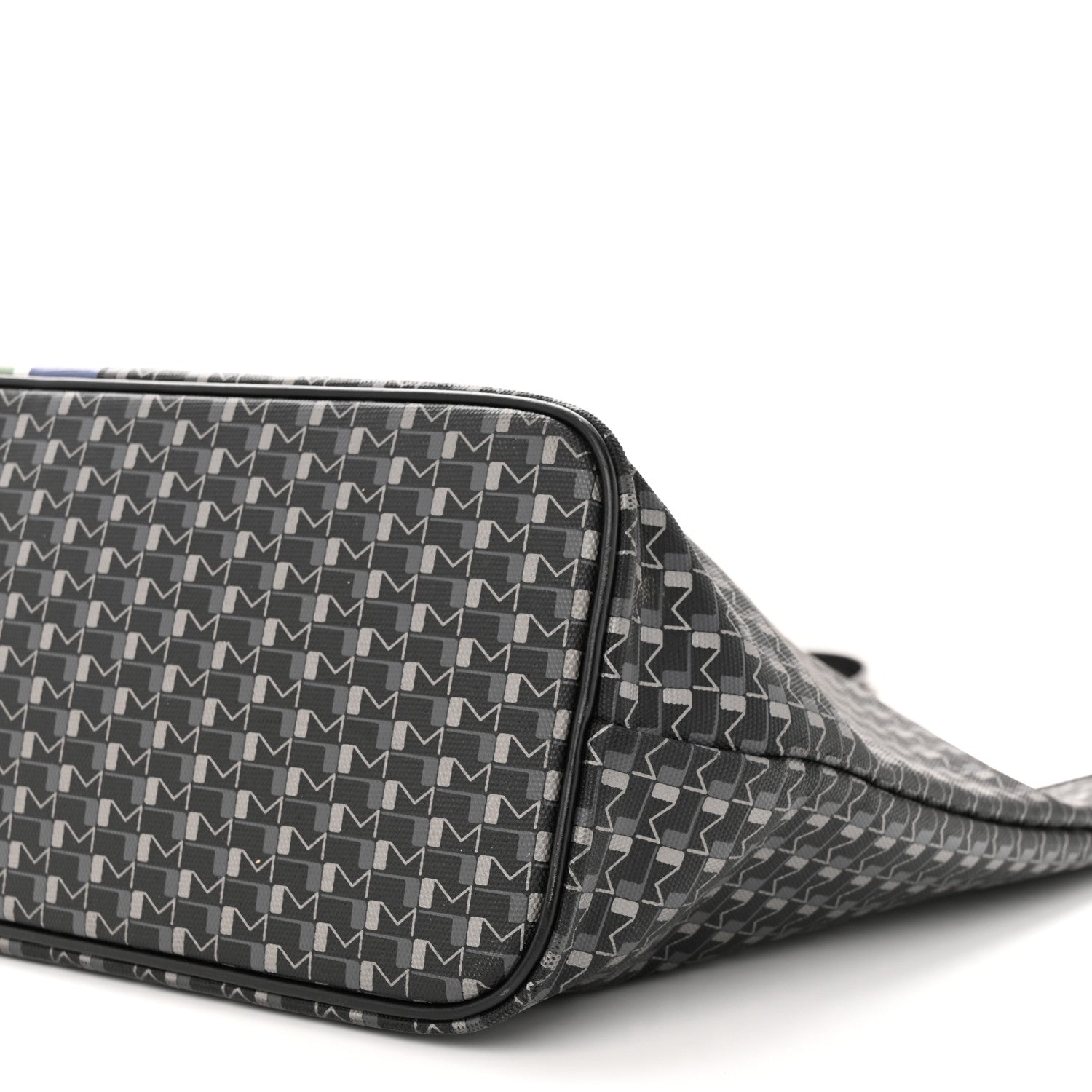 Moynat Grained Calfskin Canvas 1920 Oh! Tote Ruban GM Carbon Silver 10 of 10