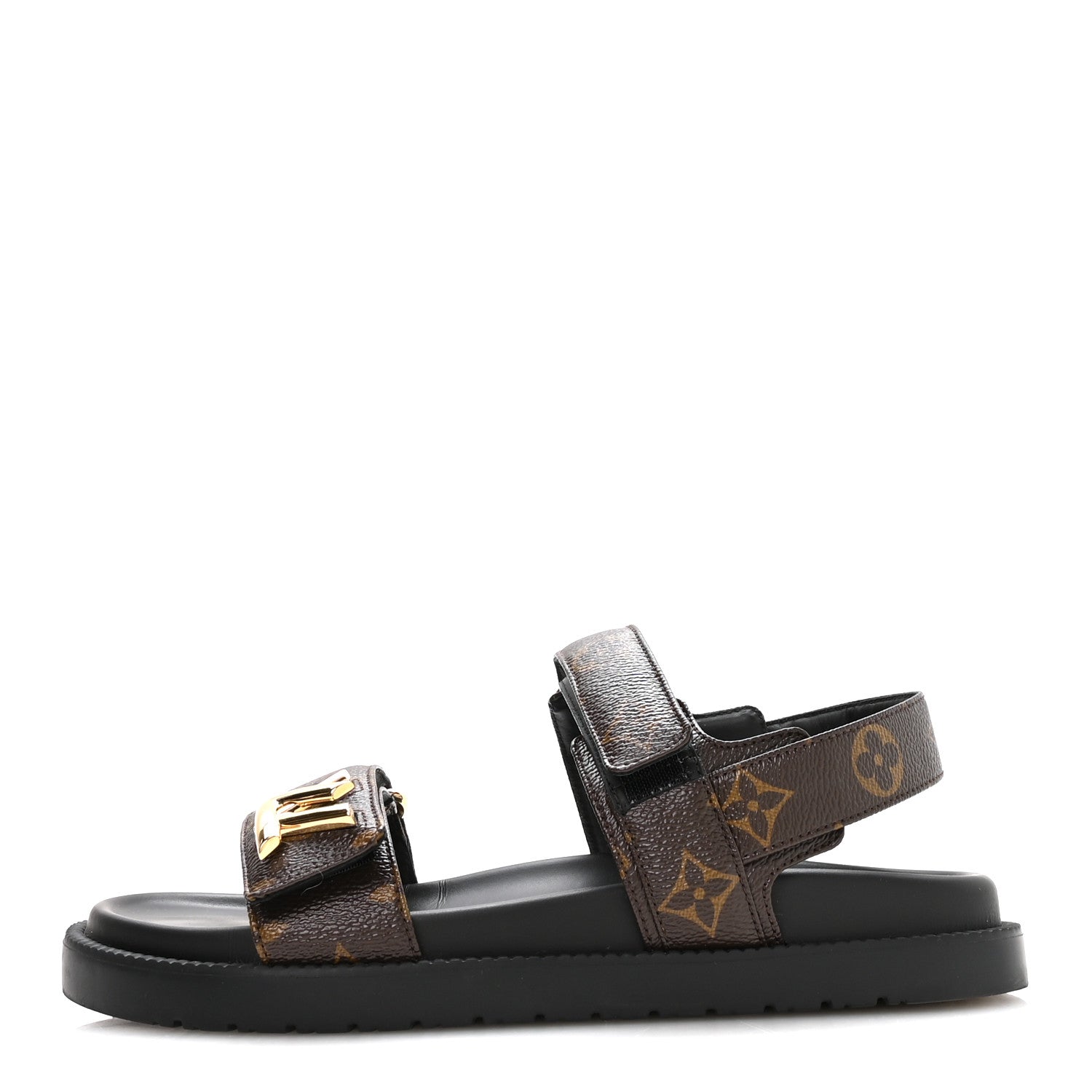 Louis Vuitton Monogram LV Sunset Comfort Flat Sandals 37.5 Cacao