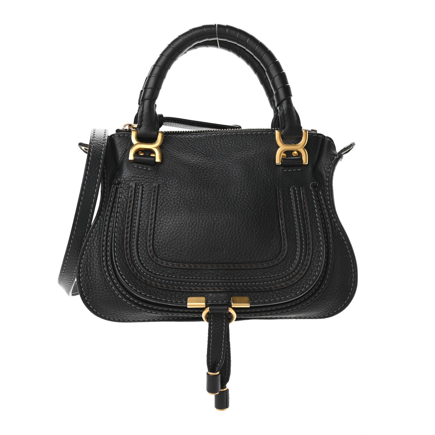 Calfskin Mini Marcie Satchel Black