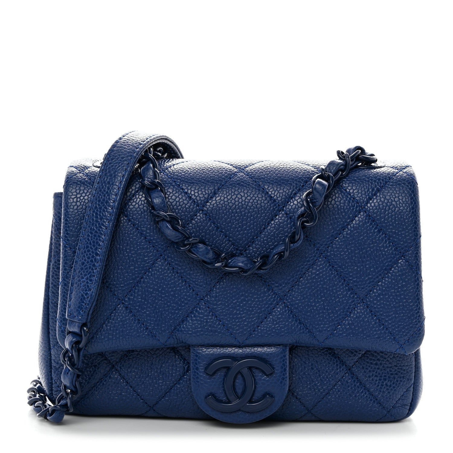 Chanel Caviar Quilted Incognito Mini Square Flap Dark Blue 1 of 10