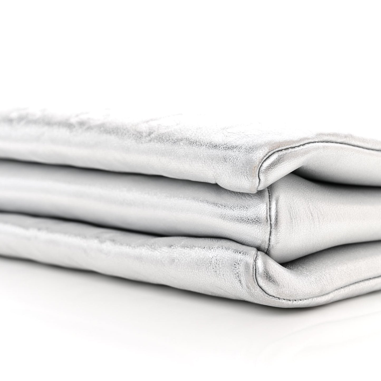 Metallic Lambskin Embossed Monogram Coussin BB Silver