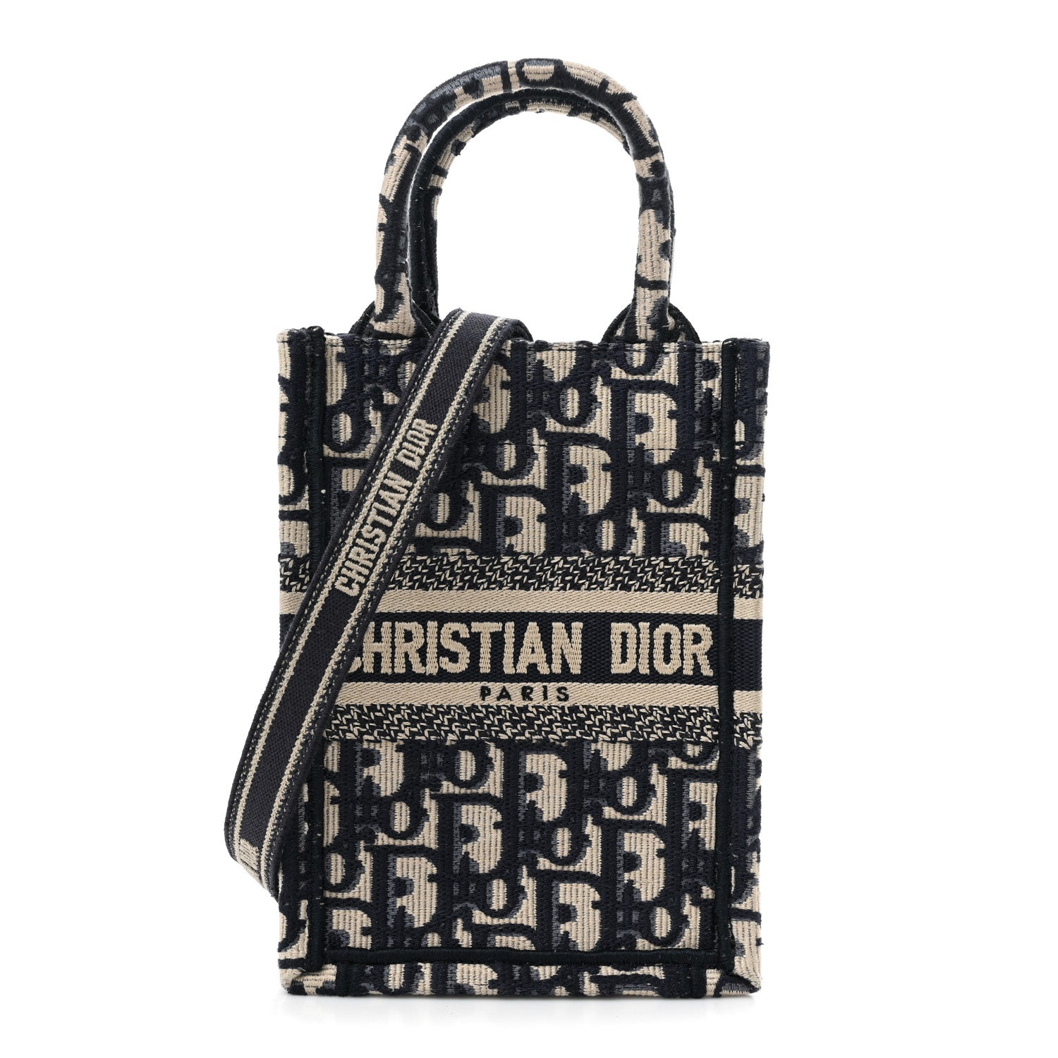 Christian Dior Oblique Mini Book Tote Phone Bag Blue 1698439