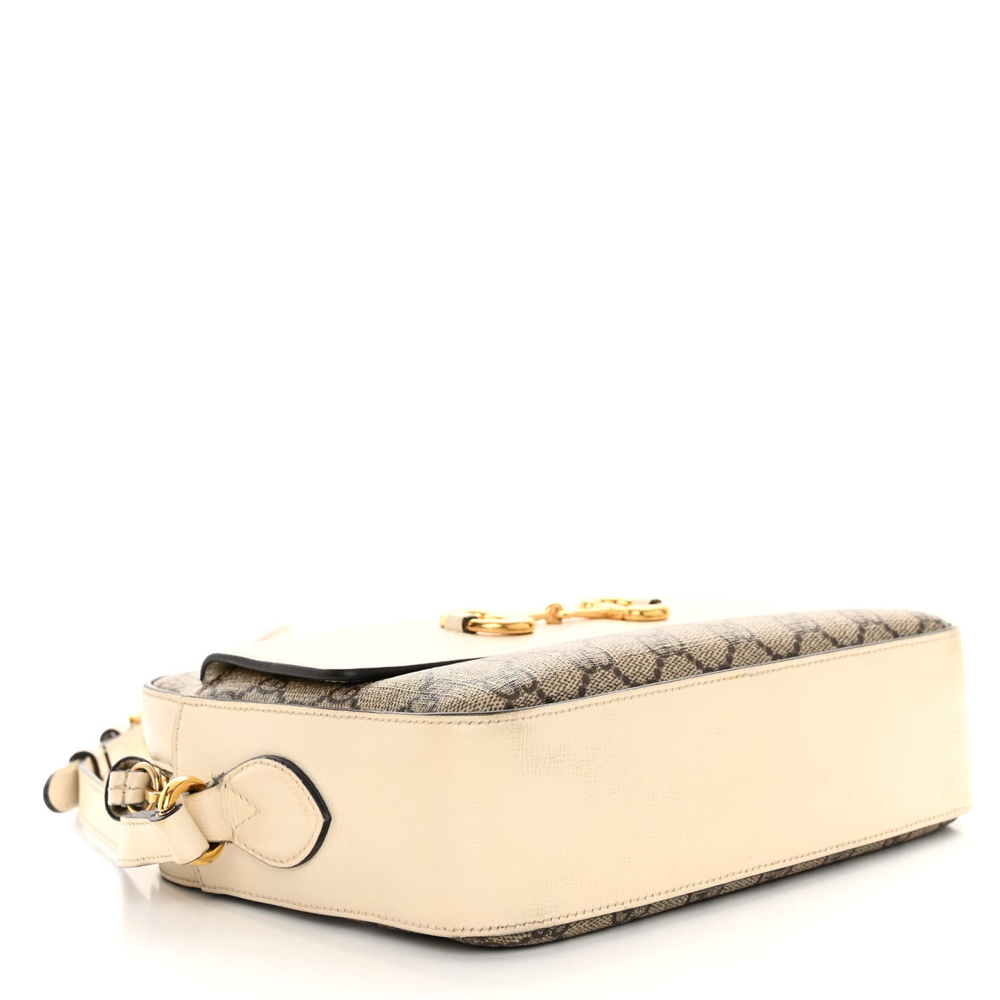GG Supreme Monogram Small Horsebit 1955 Shoulder Bag Beige Mystic White