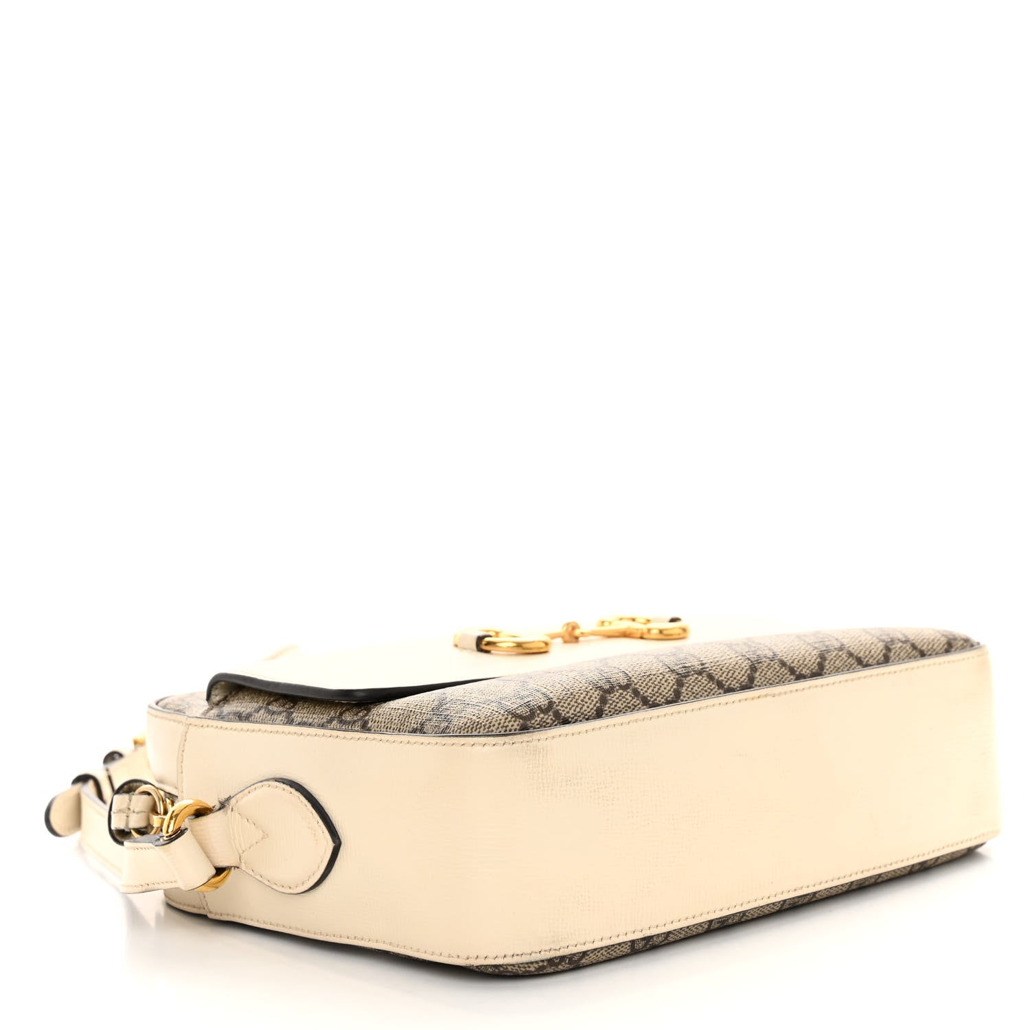 Gucci GG Supreme Monogram Small Horsebit 1955 Shoulder Bag Beige Mystic White 4 of 12
