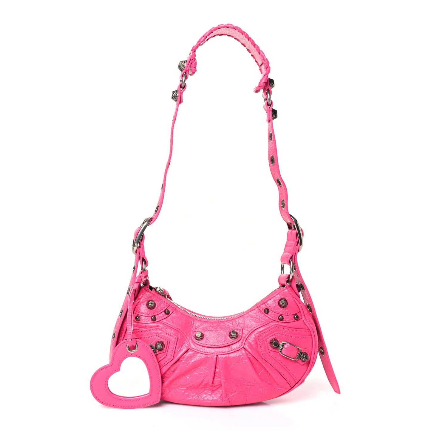 Agneau Arena Le Cagole Shoulder Bag XS Violet Fuchsia