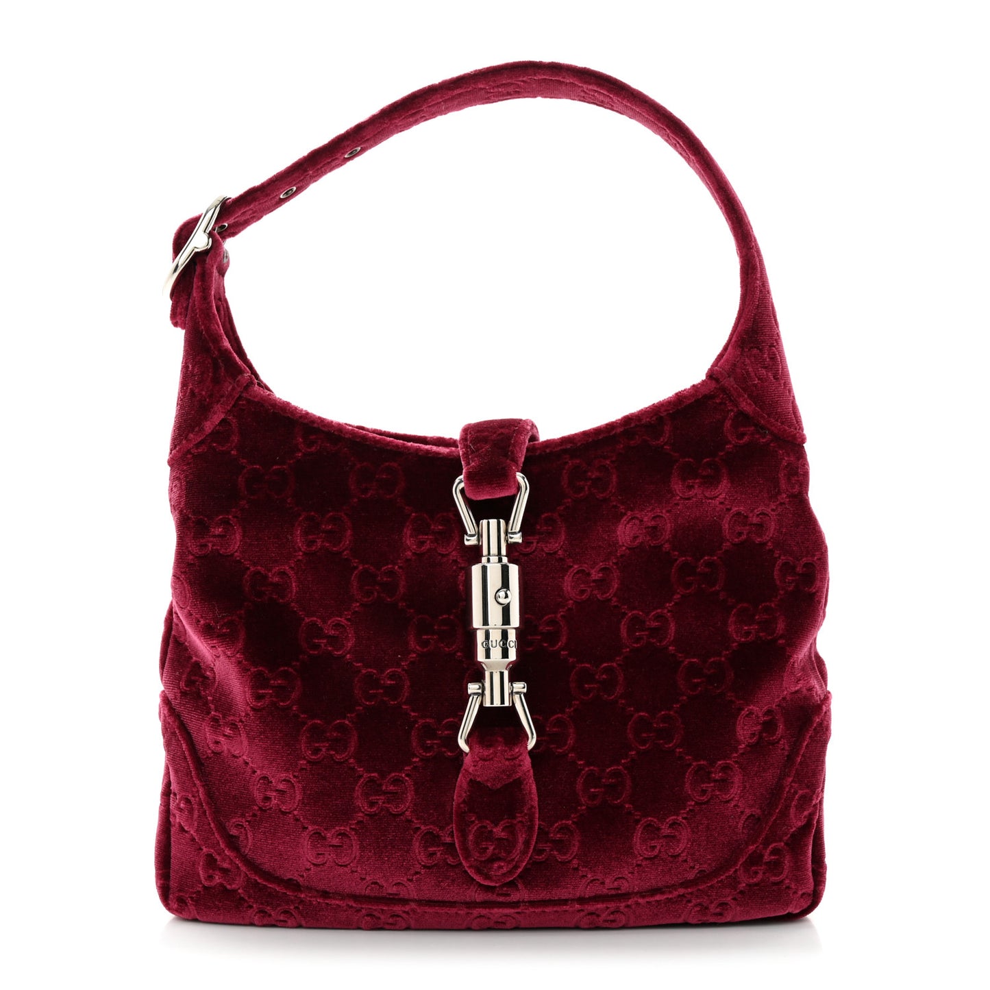 New Velvet Ashmir GG Monogram Small Jackie 1961 Hobo Red