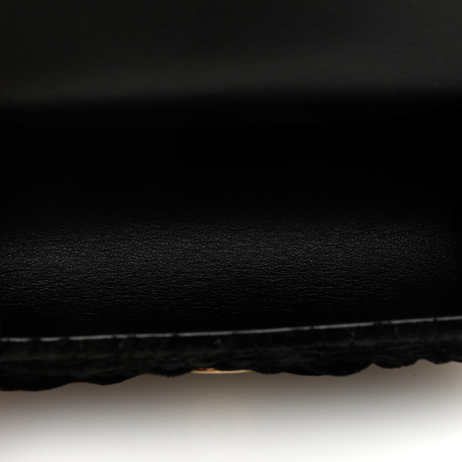 Chanel Velvet Camellia Embossed Jewel Belt Card Holder With Chain Black 5 of 10