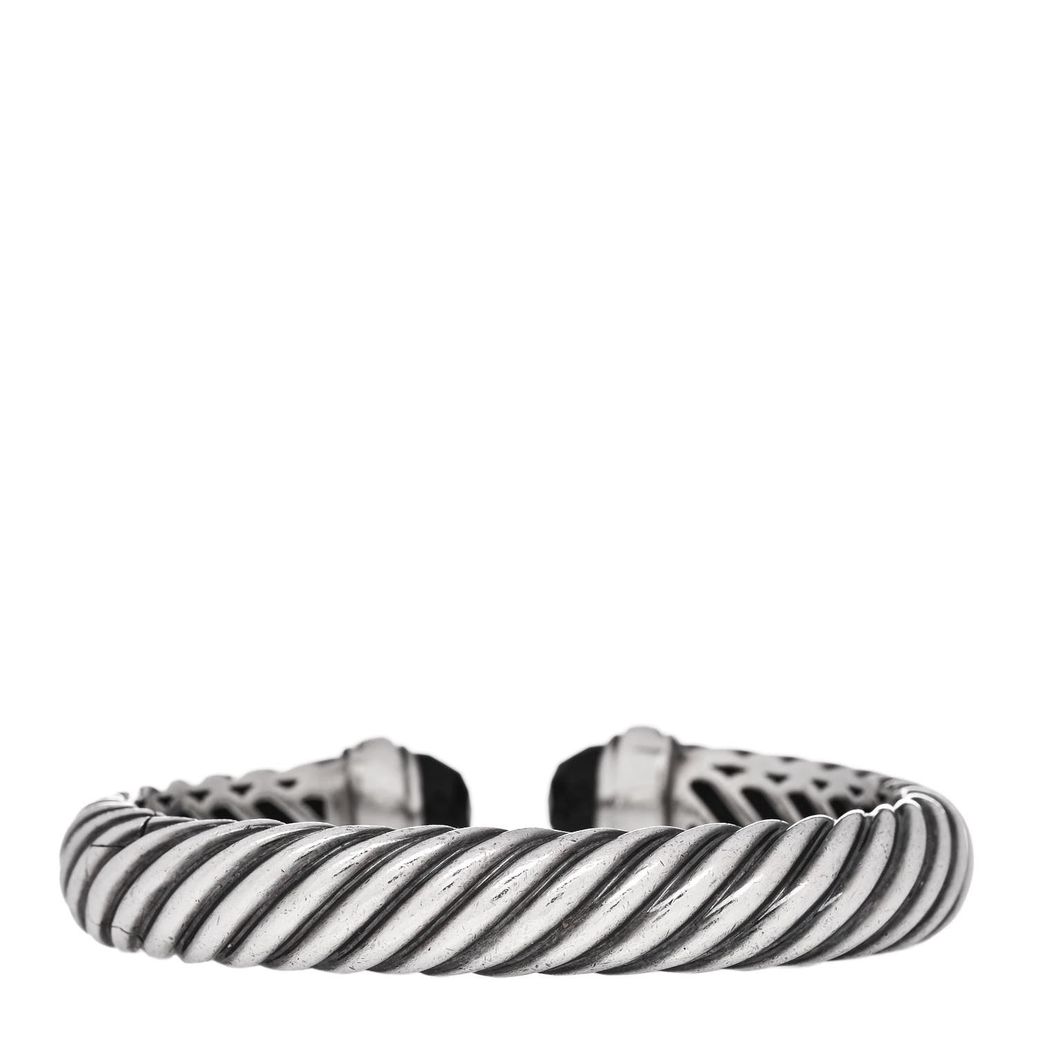 David Yurman Sterling Silver Diamond Black Onyx 10mm Waverly Bracelet 2 of 3