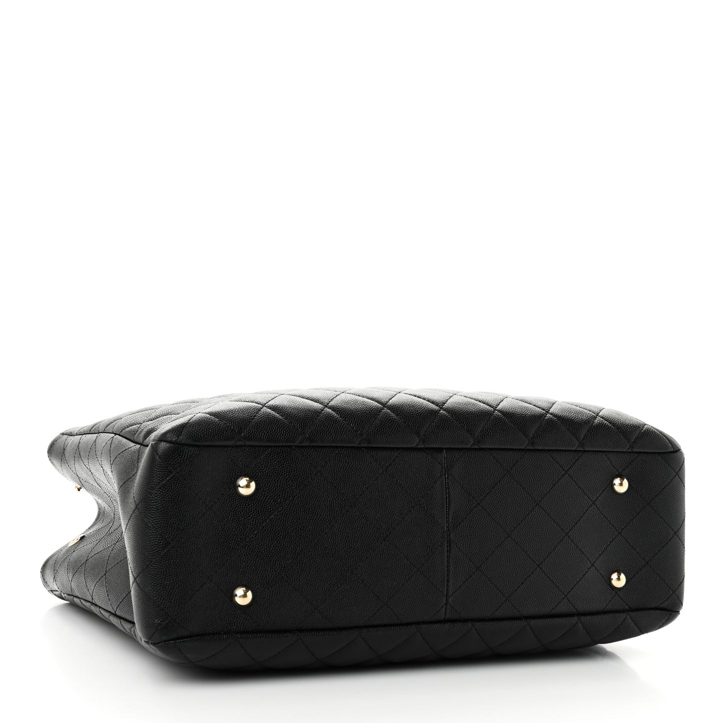 Caviar Quilted Large Shopping Tote Black