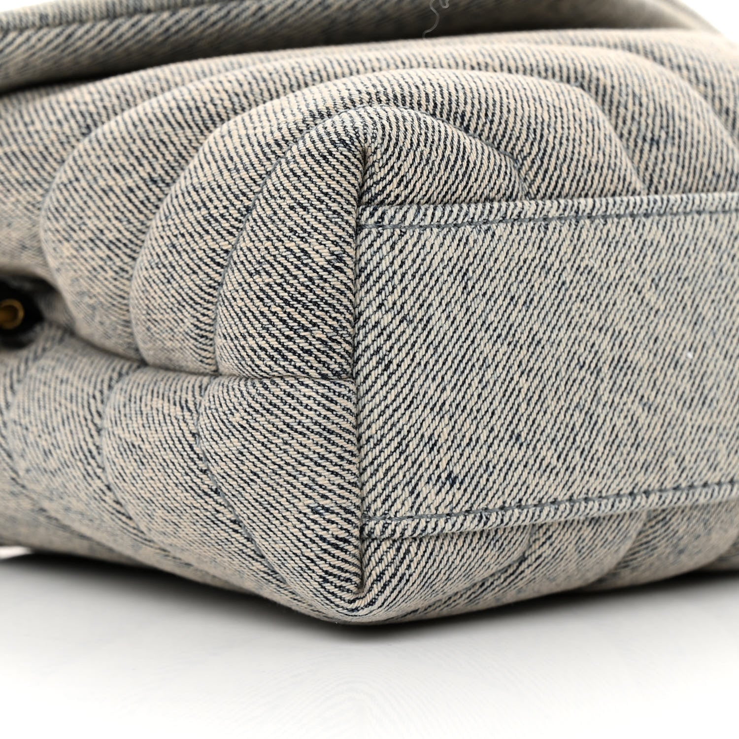 Saint Laurent Denim Y Quilted Monogram Toy Loulou Crossbody Bag Grey 9 of 11