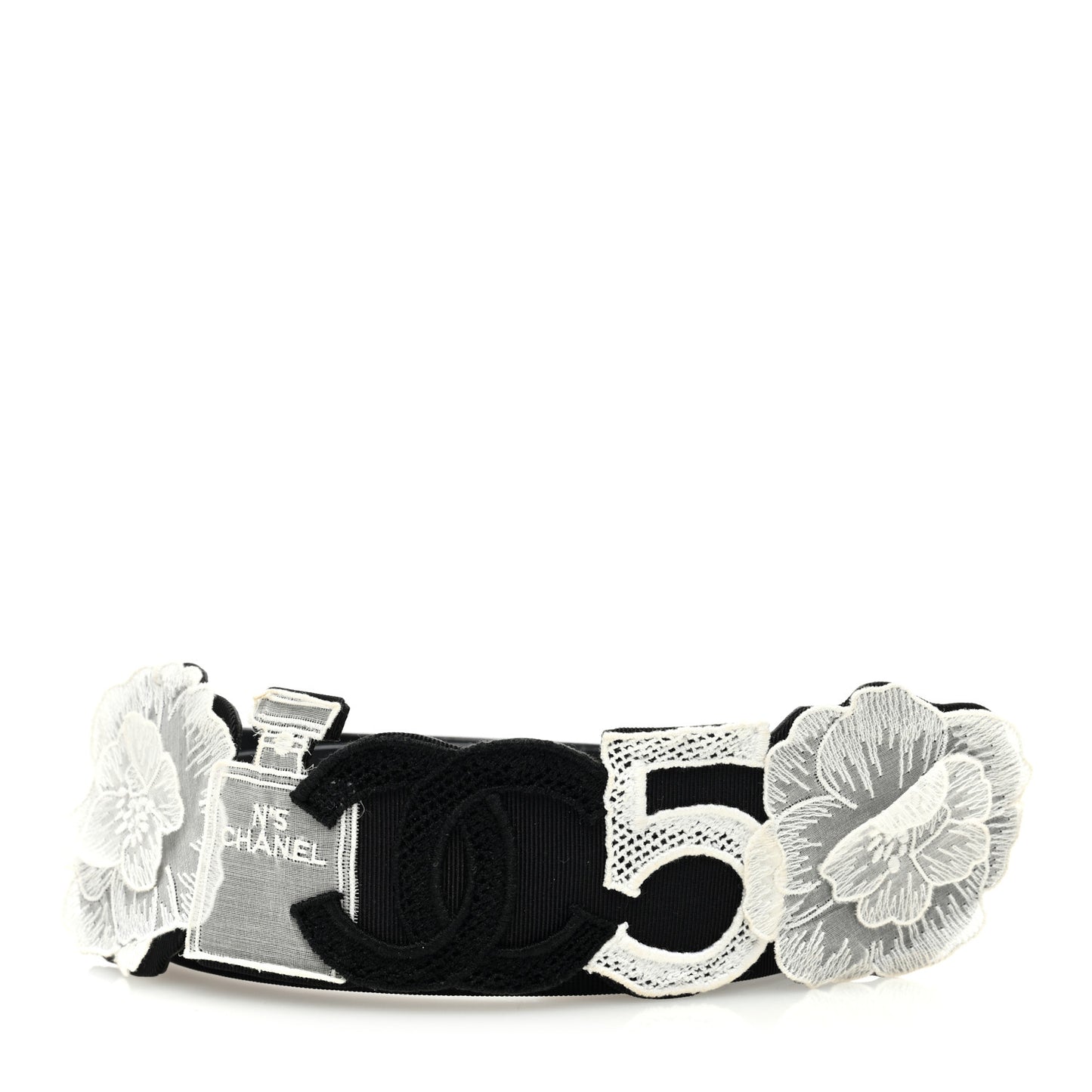 Embroidered Grosgrain Belt 90 36 Black