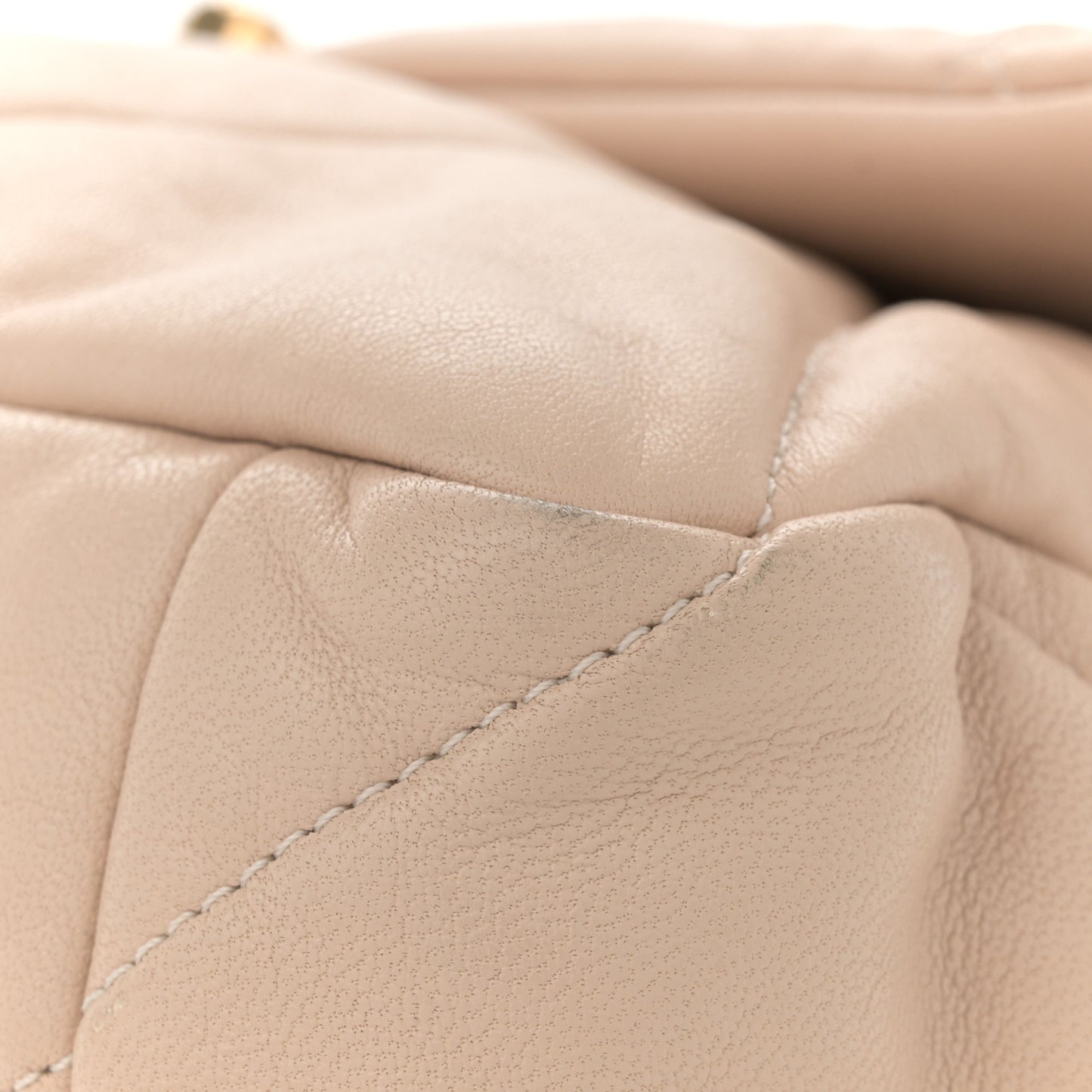 Lambskin Quilted Large Chanel 19 Flap Dark Beige
