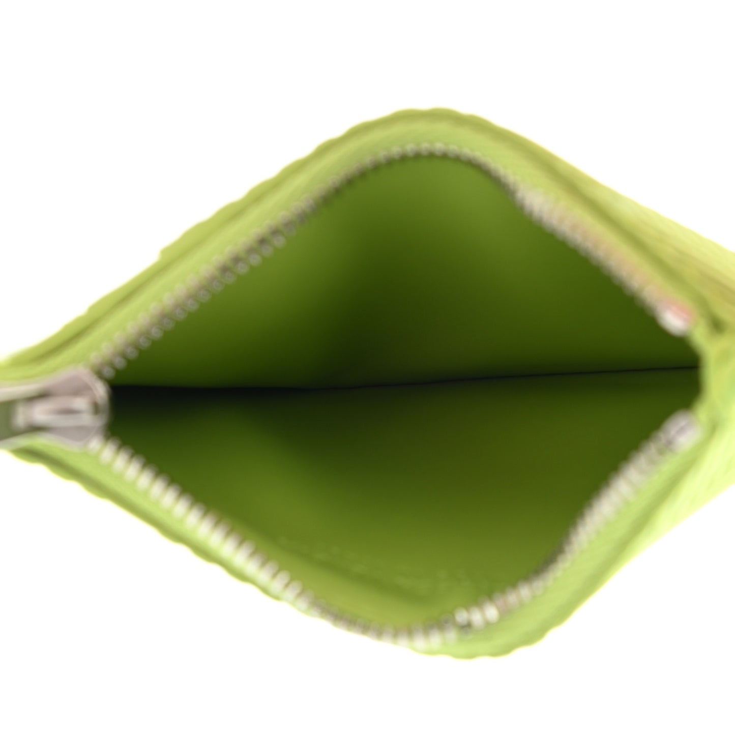 Nappa Embossed Intrecciato Zipped Card Case Kiwi