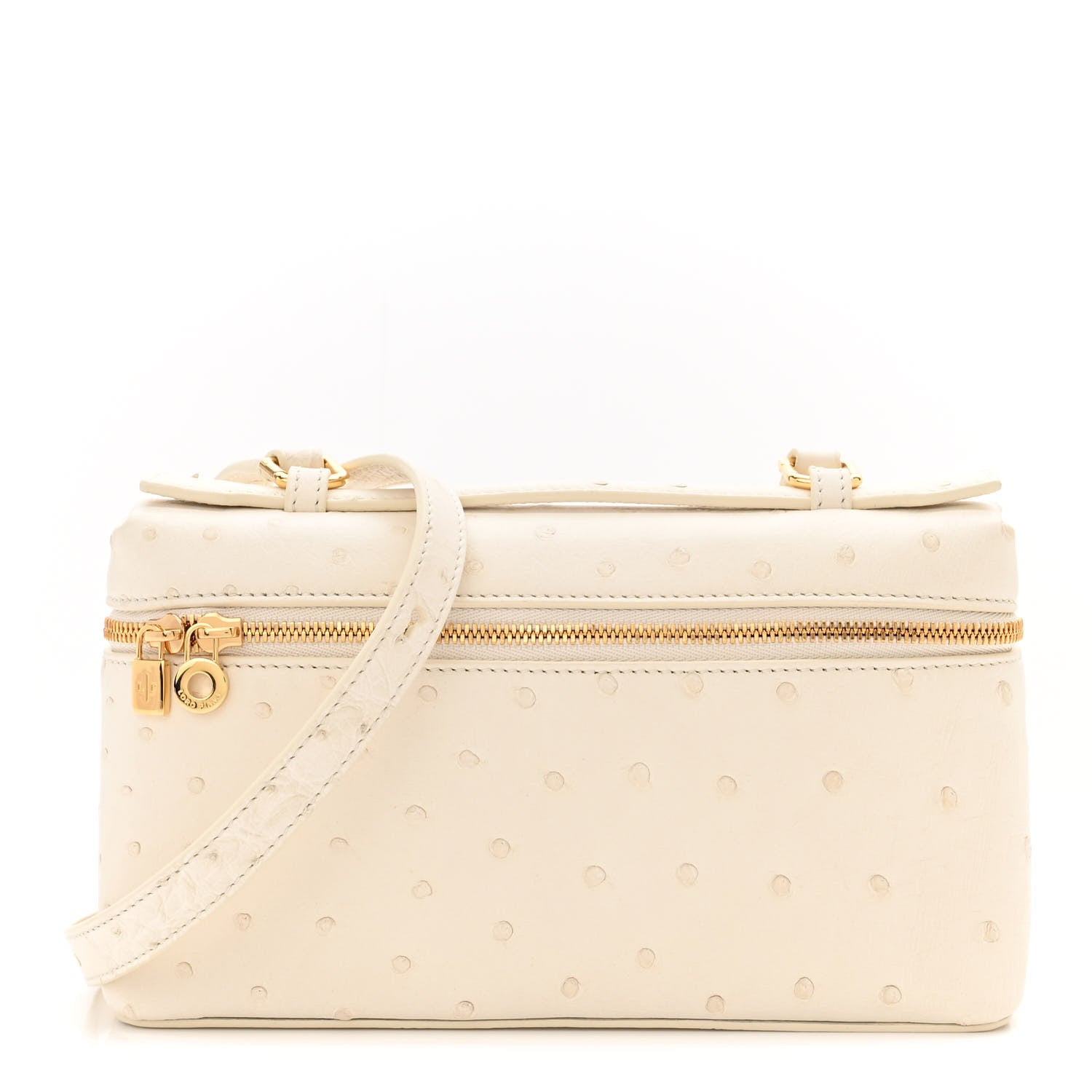 Loro Piana Ostrich L19 Extra Pocket Pouch Whisper White 1448194