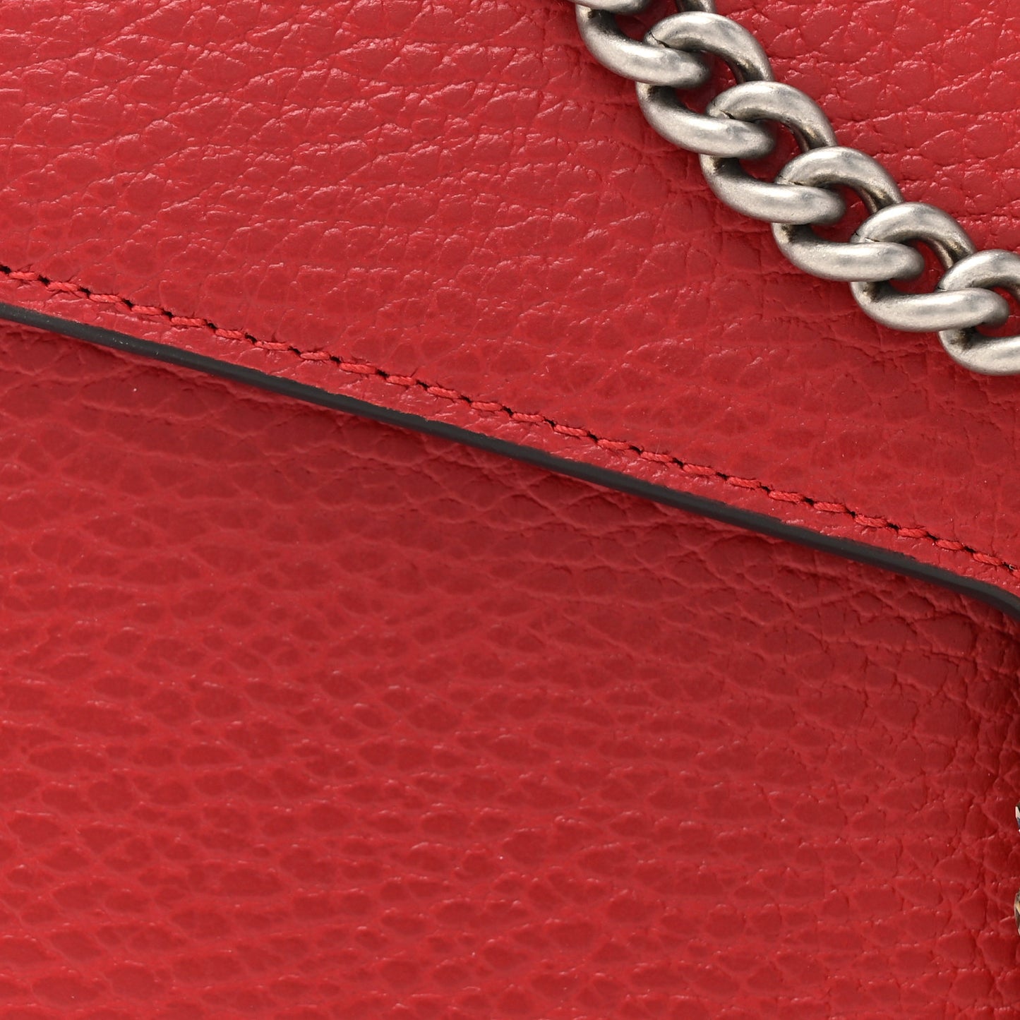 Calfskin Mini Dionysus Chain Wallet Hibiscus Red