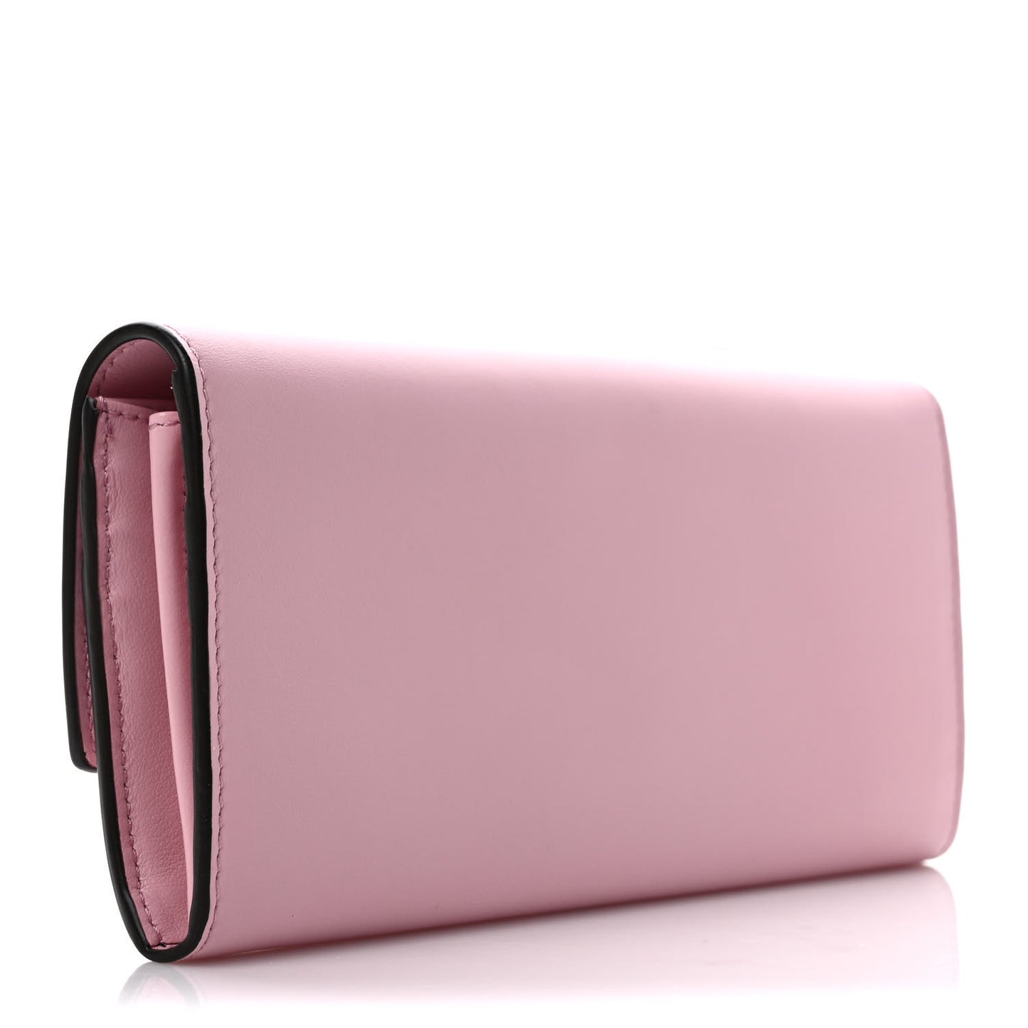 Vitello King Tamponato Logo Embossed Continental Wallet Rosa Acquerello