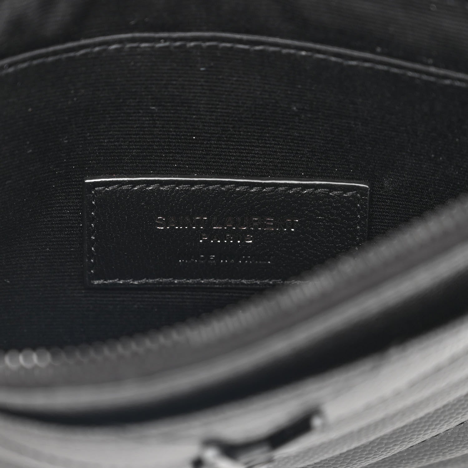 Saint Laurent Grain De Poudre Chevron Monogram Bill Pouch Black 6 of 7