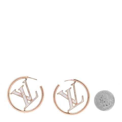 Brass Mother of Pearl Stellar Earrings Rose Gold