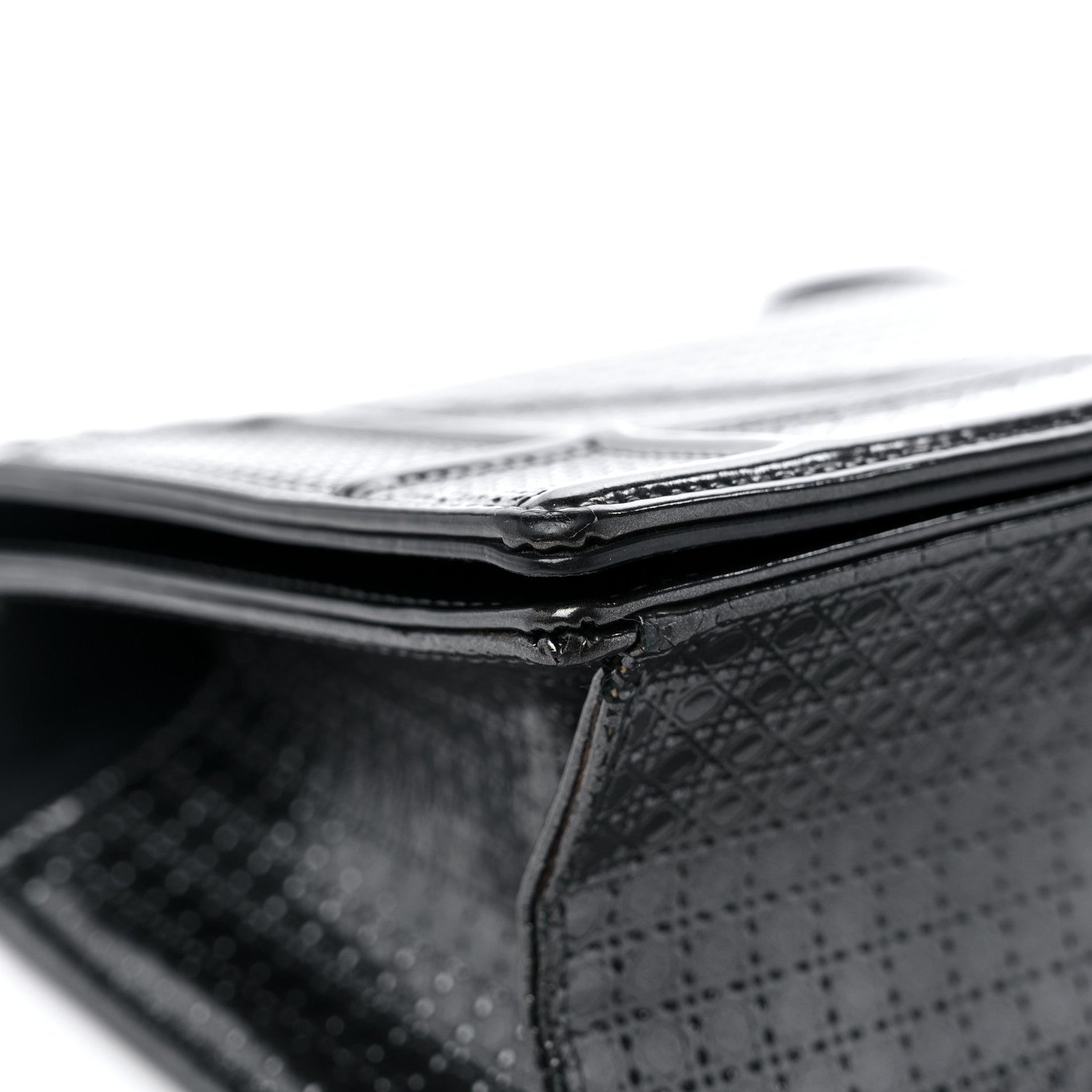 Christian Dior Metallic Patent Micro-Cannage Medium Diorama Flap Bag Onyx Black 7 of 13
