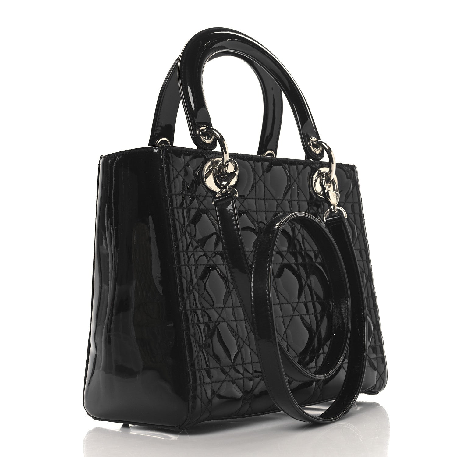 Christian Dior Patent Cannage Medium Lady Dior Black 3 of 12