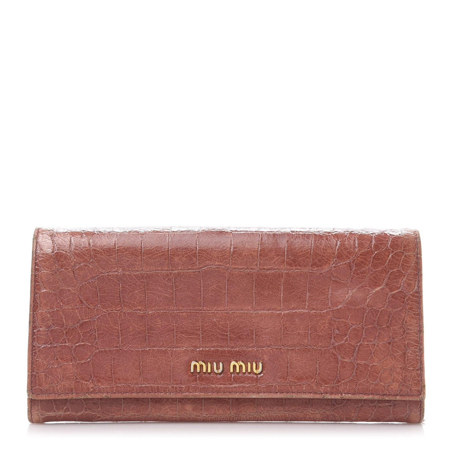 Patent Crocodile Embossed Saint Cocco Lux Continental Flap Wallet Antico