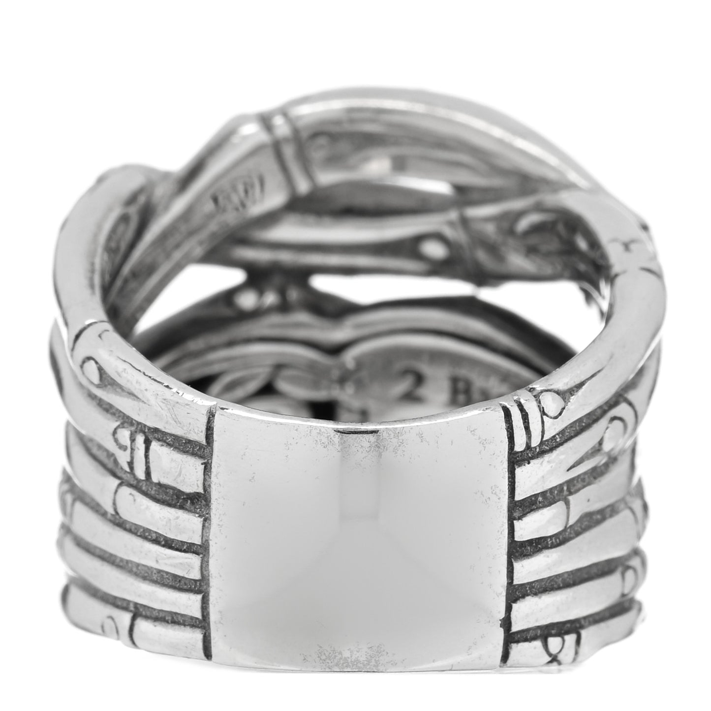 Sterling Silver Bamboo Woven Ring 54 6.75