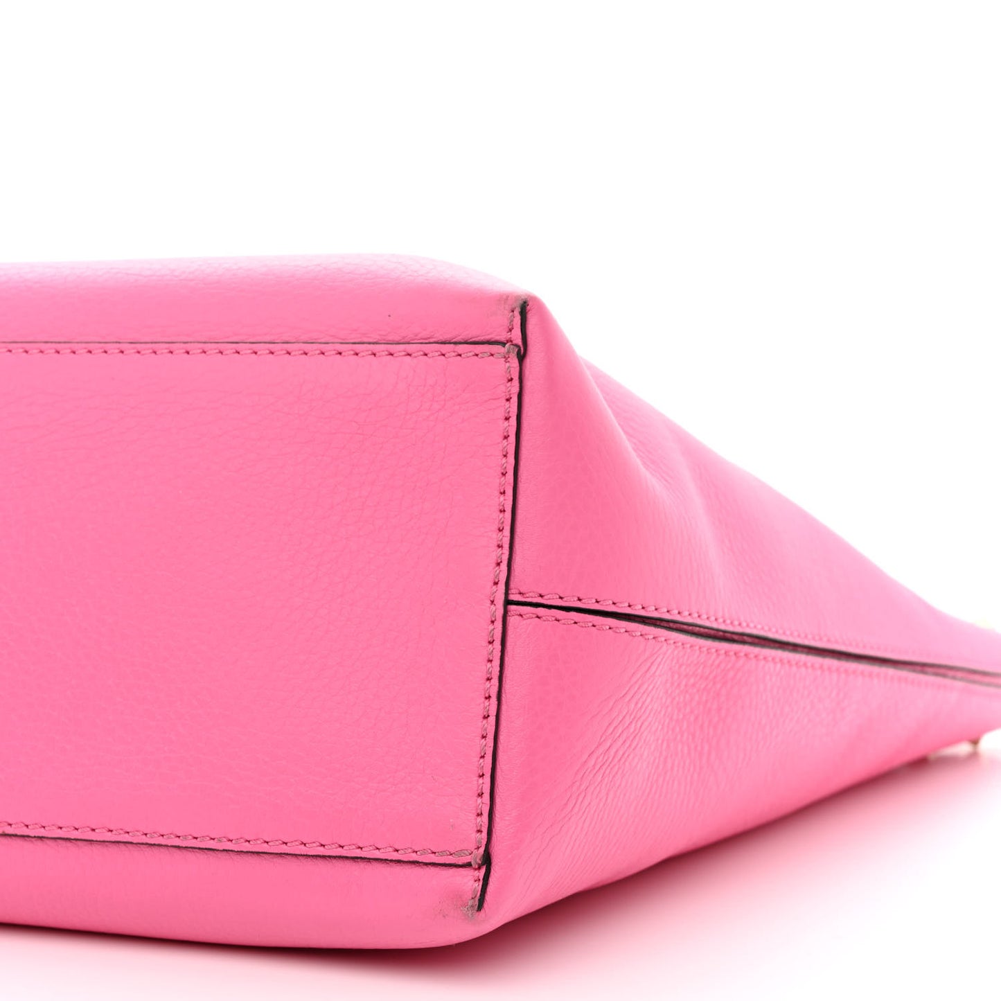 Grained Calfskin Rockstud Shoulder Tote Feminine Pink