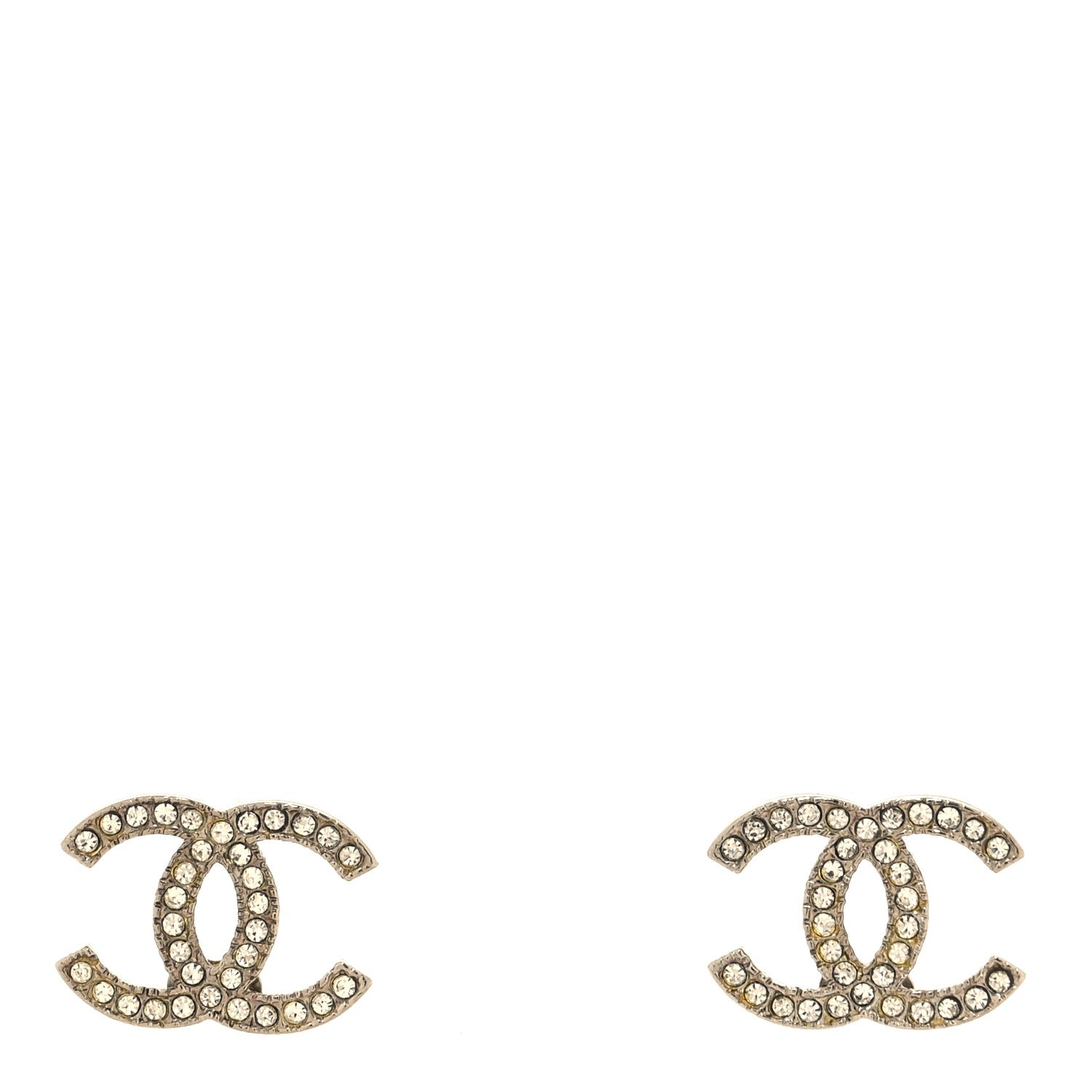 Chanel Crystal Mini Timeless CC Earrings Silver 1 of 4
