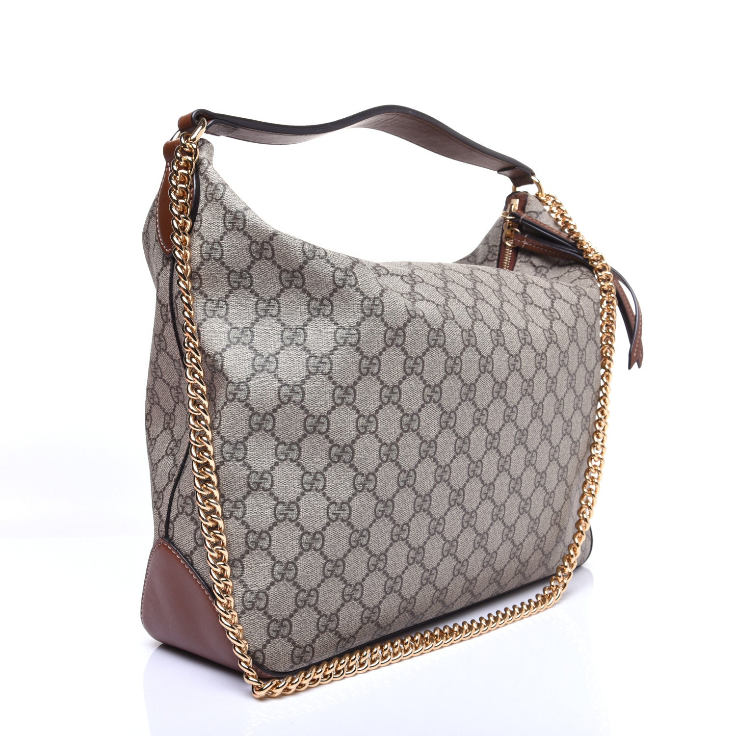 Gucci GG Supreme Monogram Large Linea A Hobo Light Brown 3 of 15