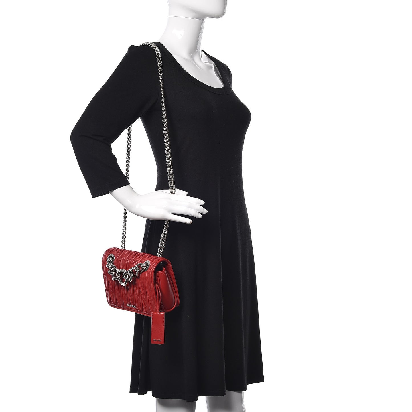 Nappa Matelasse Club Shoulder Bag Fuoco