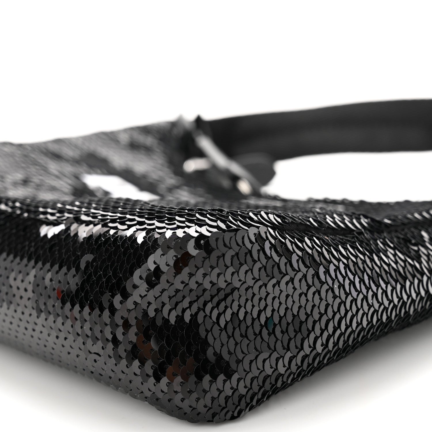 Prada Paillettes Sequin Mini Re-Edition 2000 Bag Black White 11 of 12