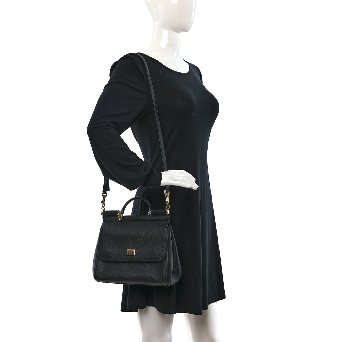 Dauphine Medium Miss Sicily Satchel Black