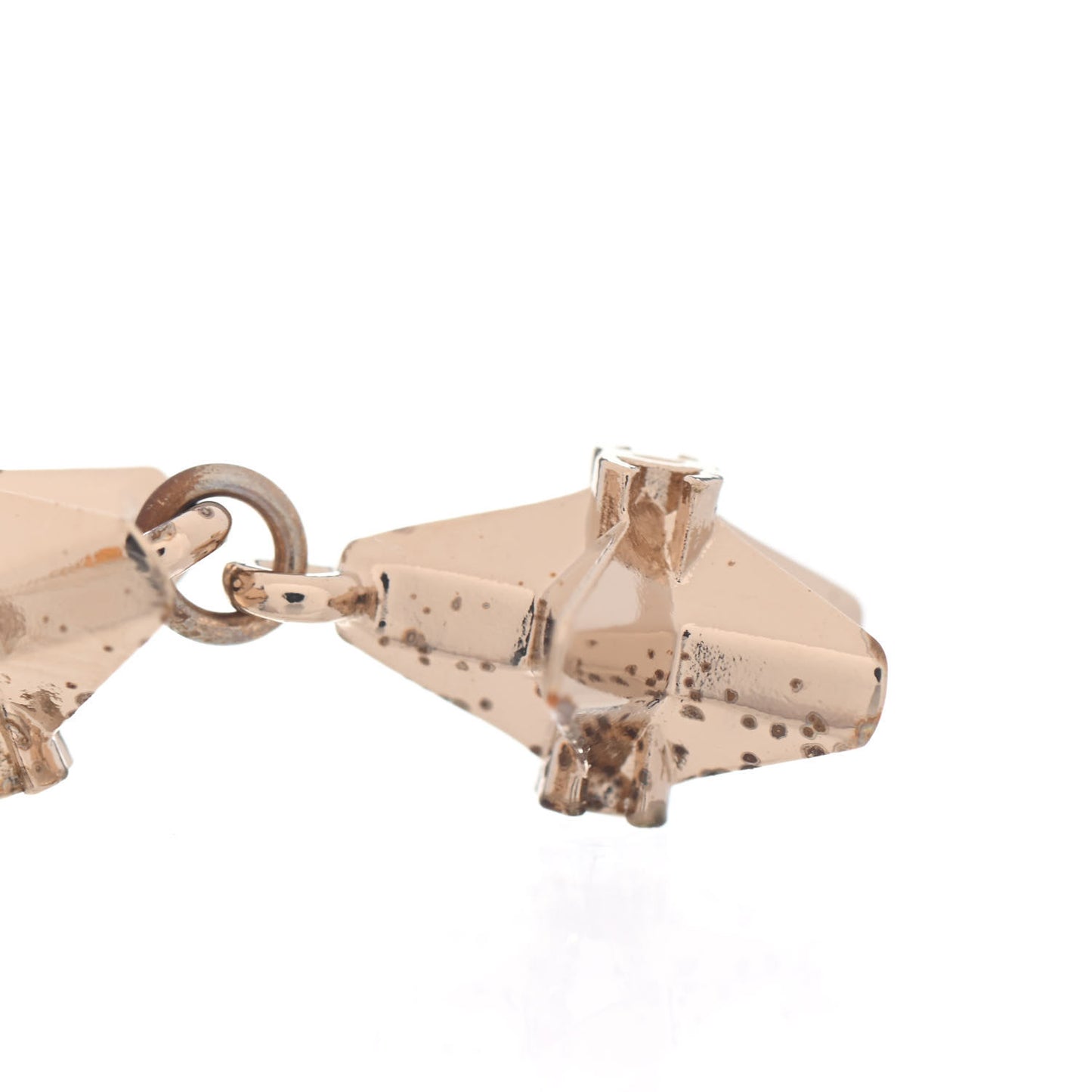 Metal CC Triple Star Drop Earrings Gold
