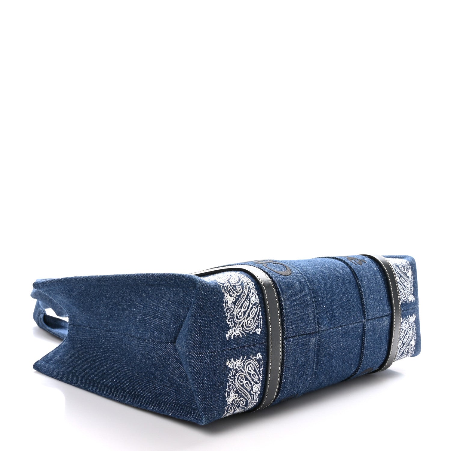 Chloe x High Summer Denim Calfskin Medium Woody Ribbon Tote Blue 4 of 9