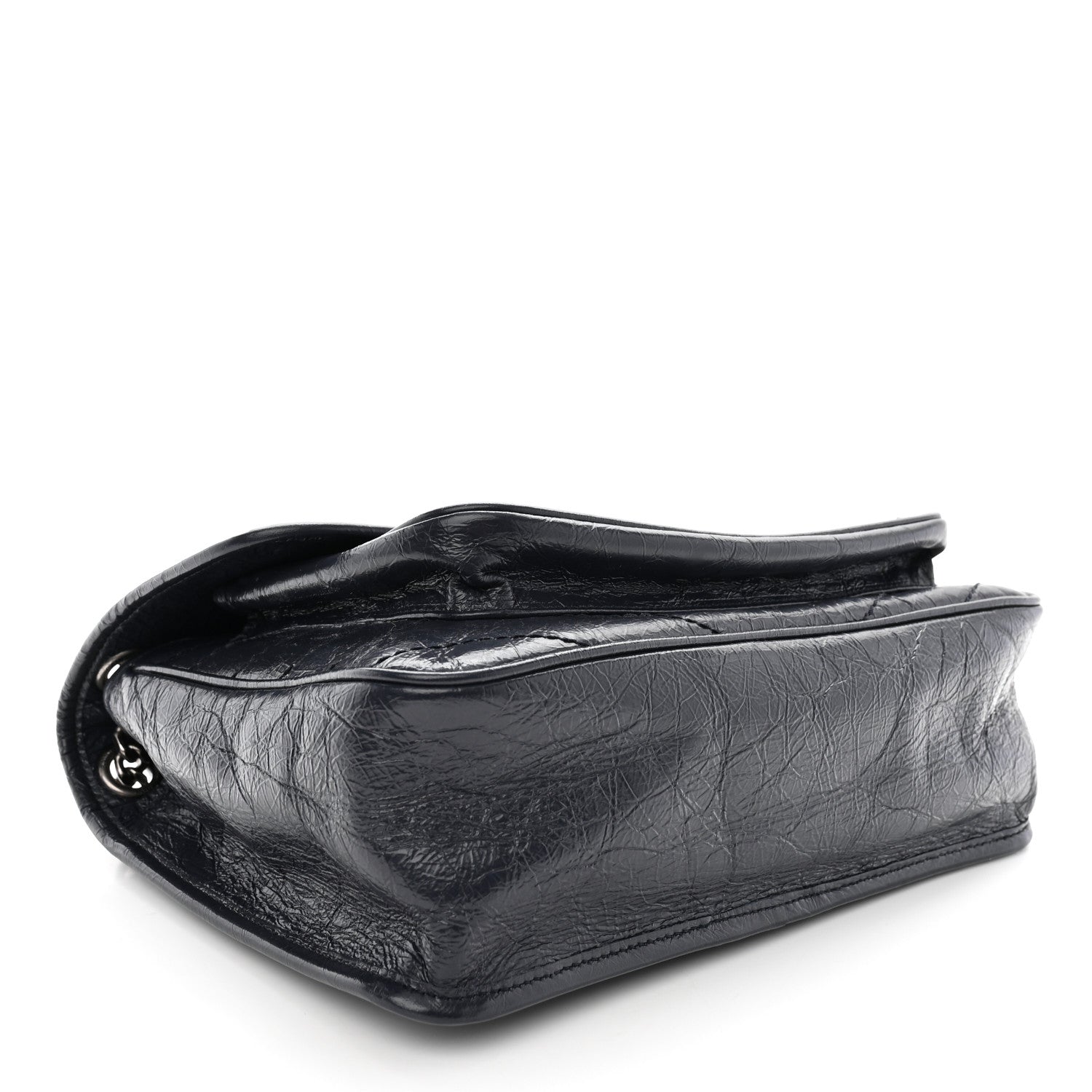 Saint Laurent Crinkled Calfskin Matelasse Monogram Medium Niki Chain Satchel Deep Marine 4 of 13
