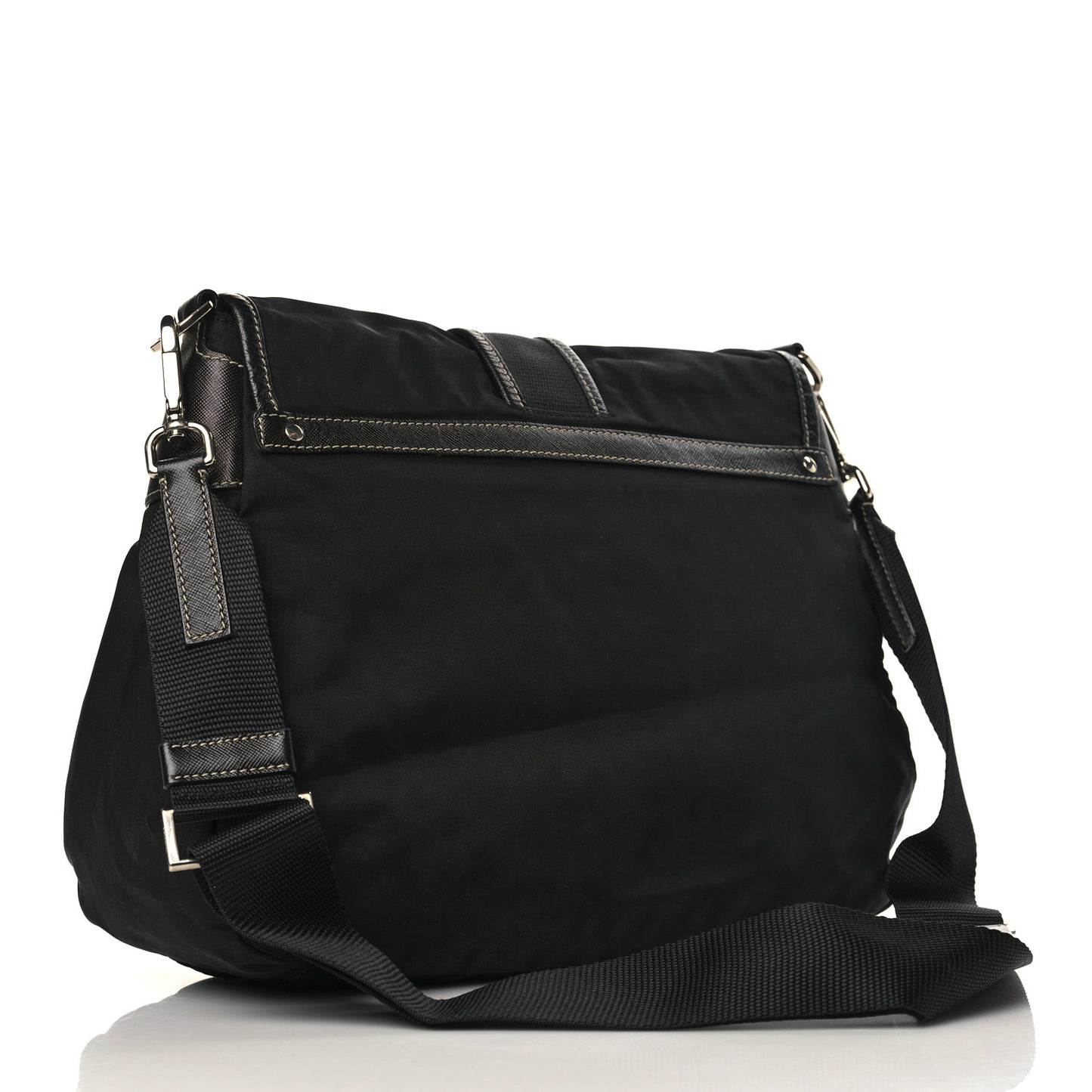 Nylon Saffiano Vela Messenger Bag Black