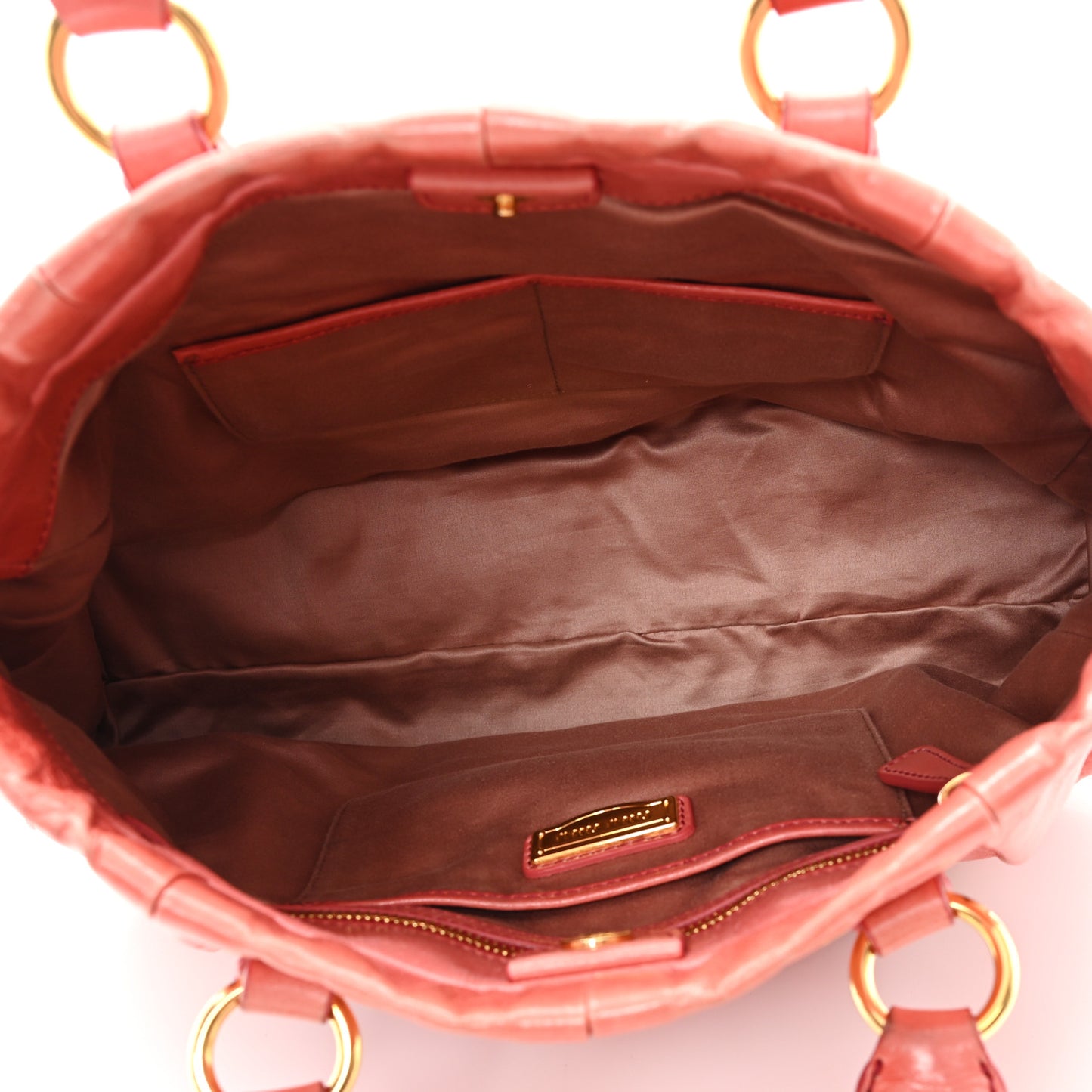 Vitello Lux Gathered Tote Rosa