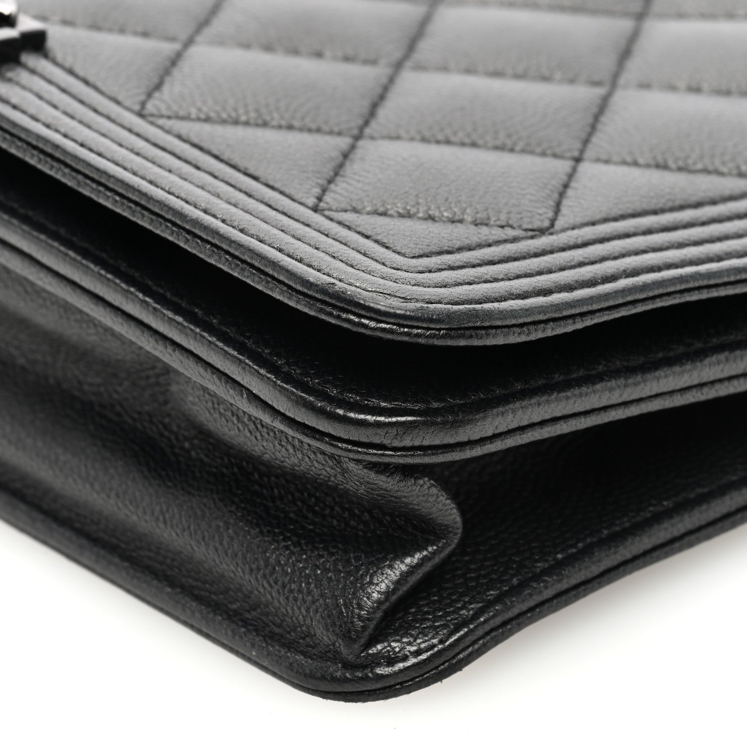 Chanel Caviar Quilted Boy Wallet On Chain WOC So Black 10 of 11