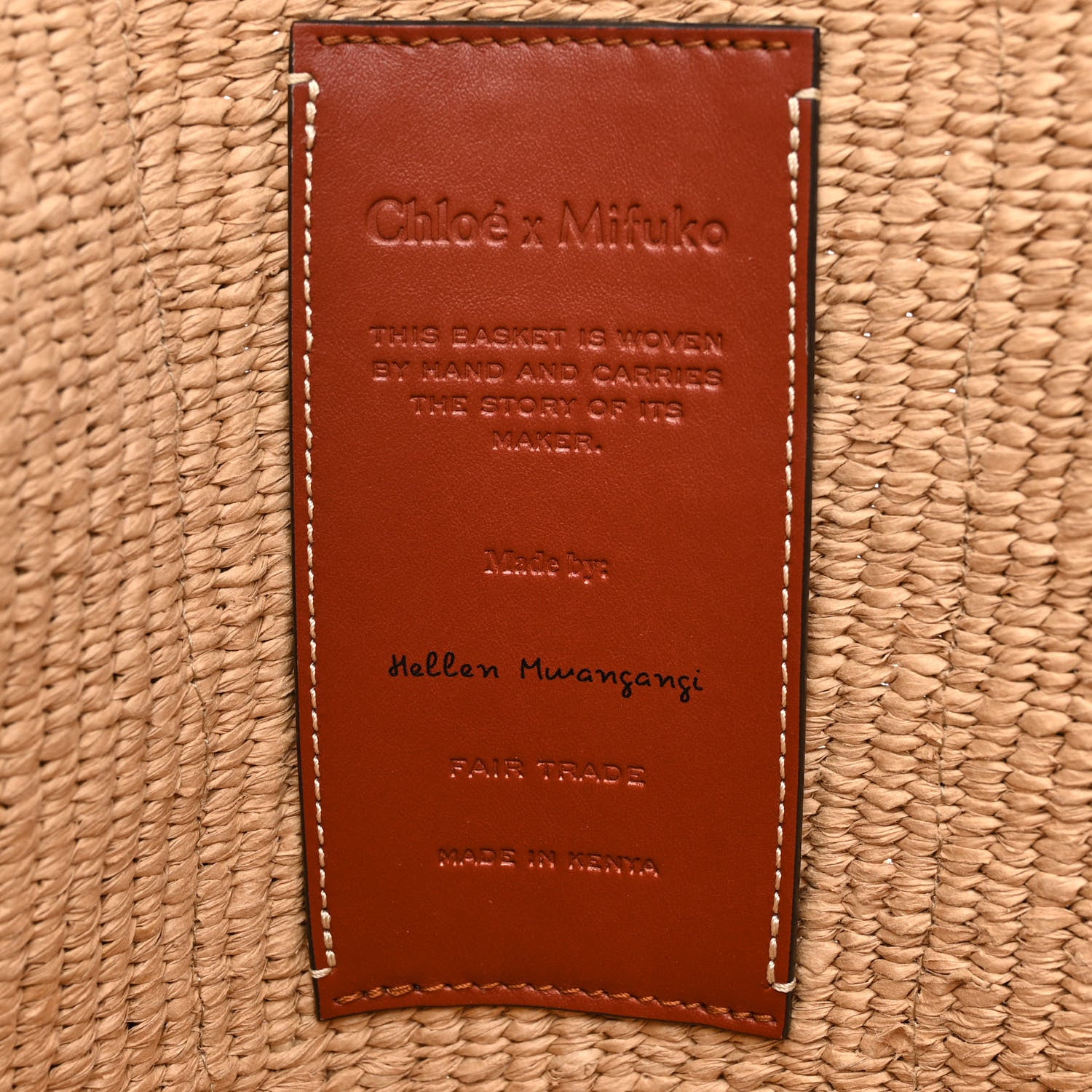 Chloe Raffia Large Woody Tote White 6 of 12