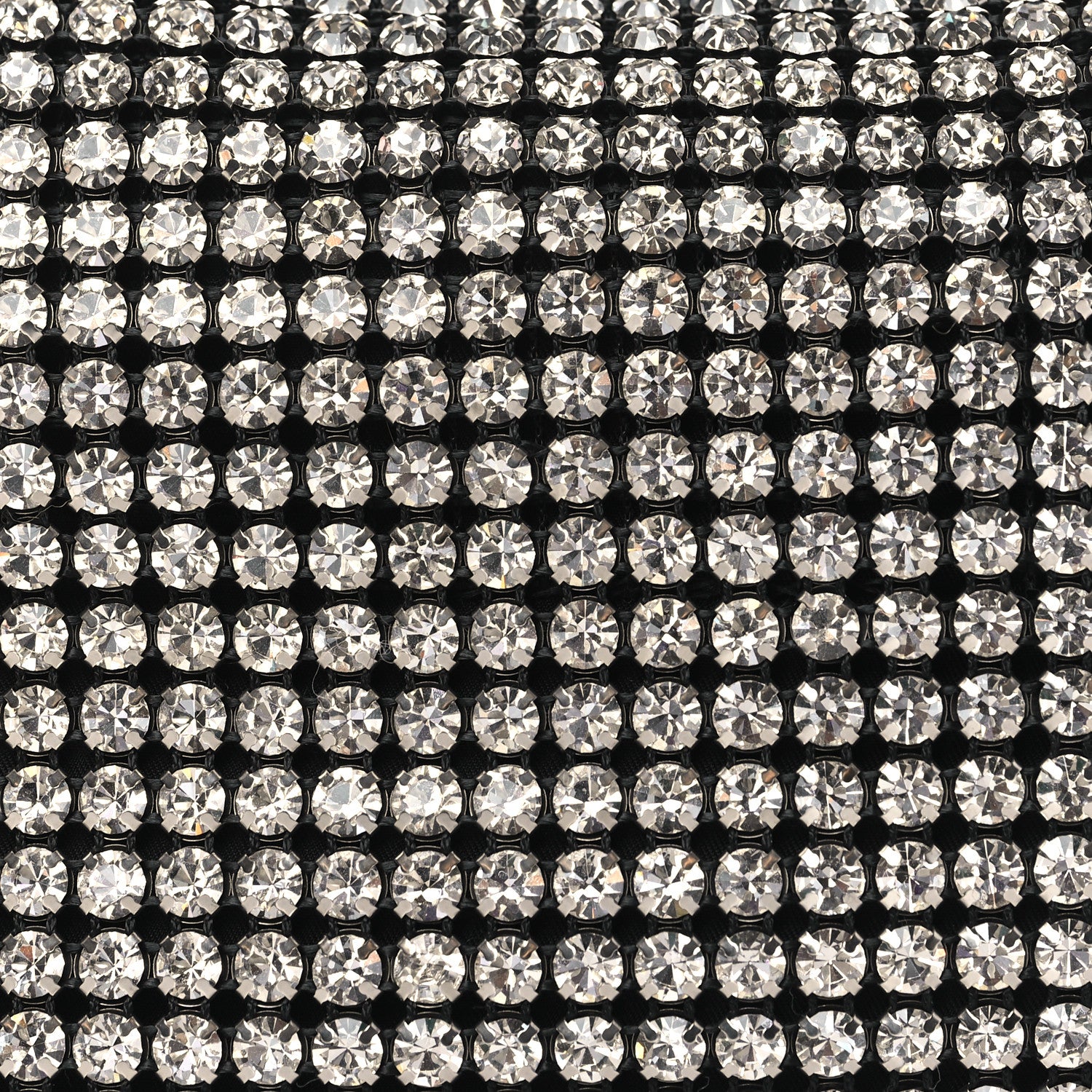 Alexander Wang Mesh Crystal Rhinestone Mini Heiress Pouch Black Silver 8 of 10