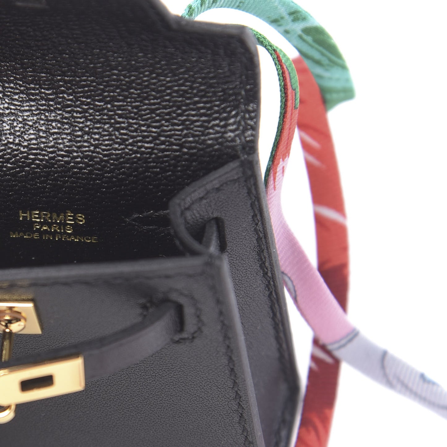 Tadelakt Mini Kelly Twilly Bag Charm Black