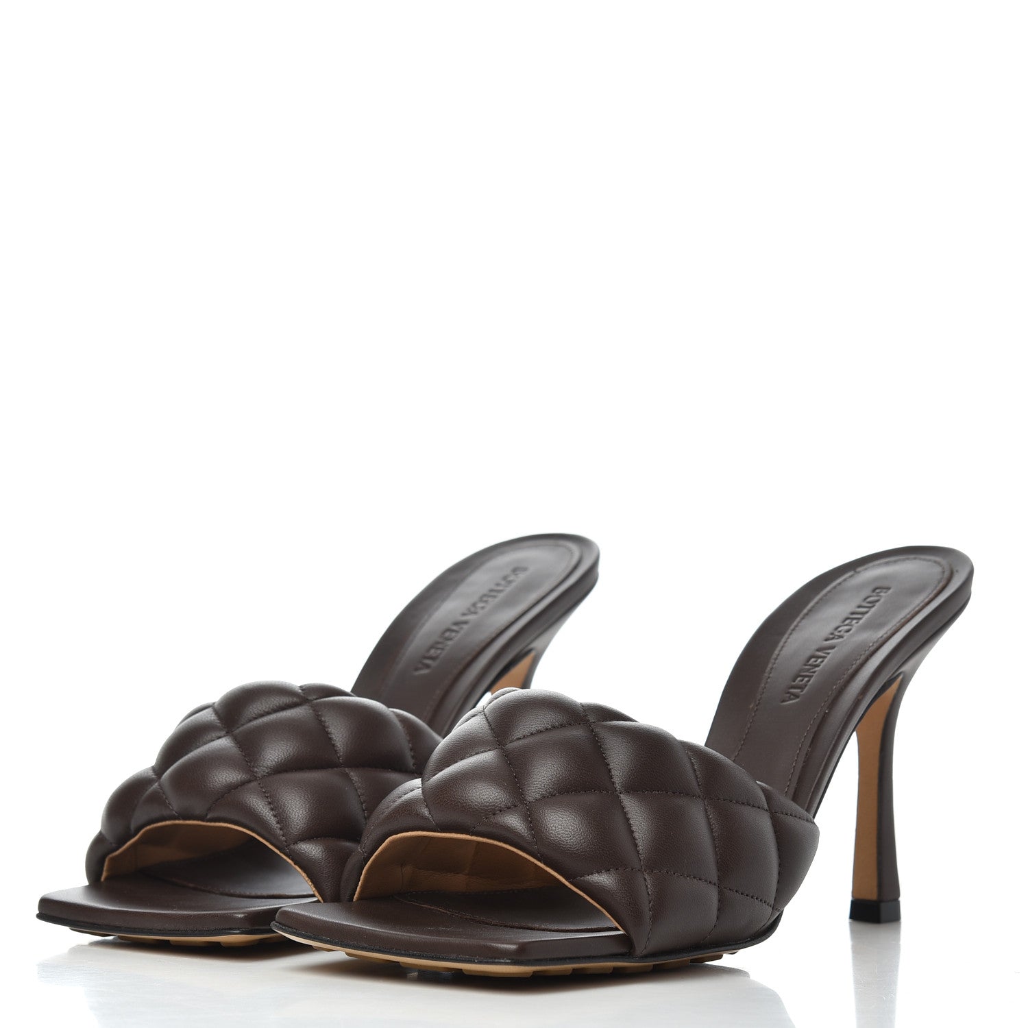 Bottega Veneta Nappa Matelasse Padded Mule Sandals 38 Chocolate 3 of 12