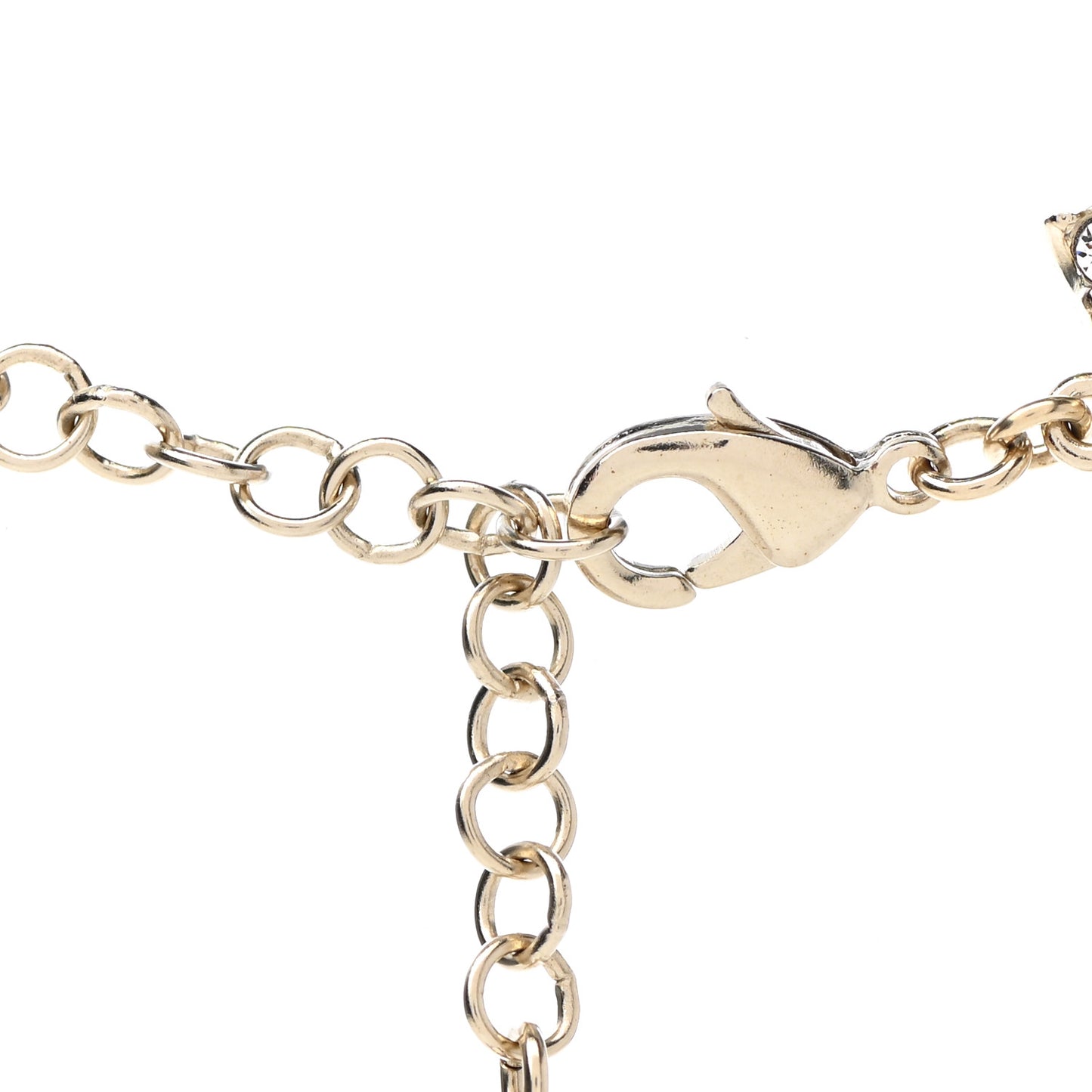 Pearl Crystal CC Star Choker Necklace Gold