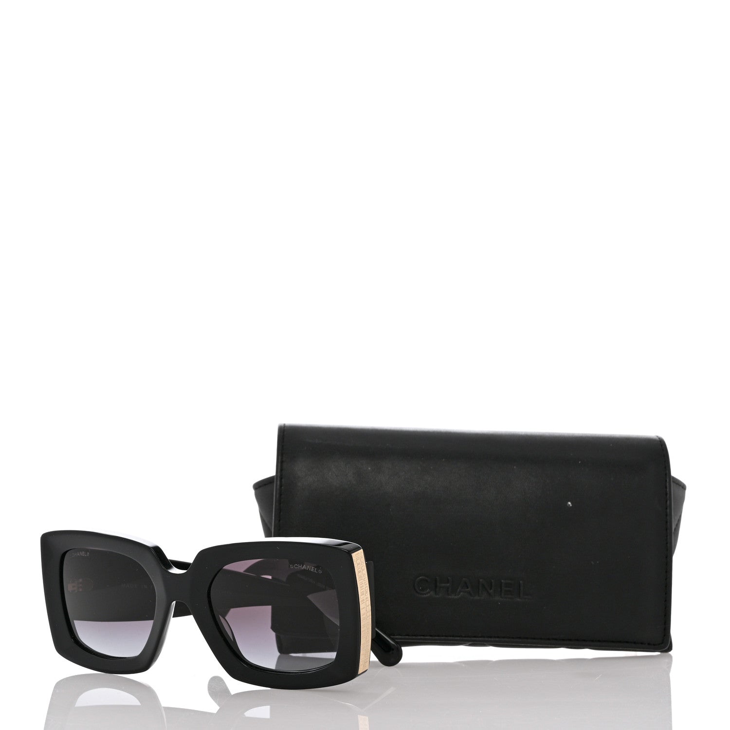 Chanel Acetate Rectangle Sunglasses 5435 Black 9 of 9