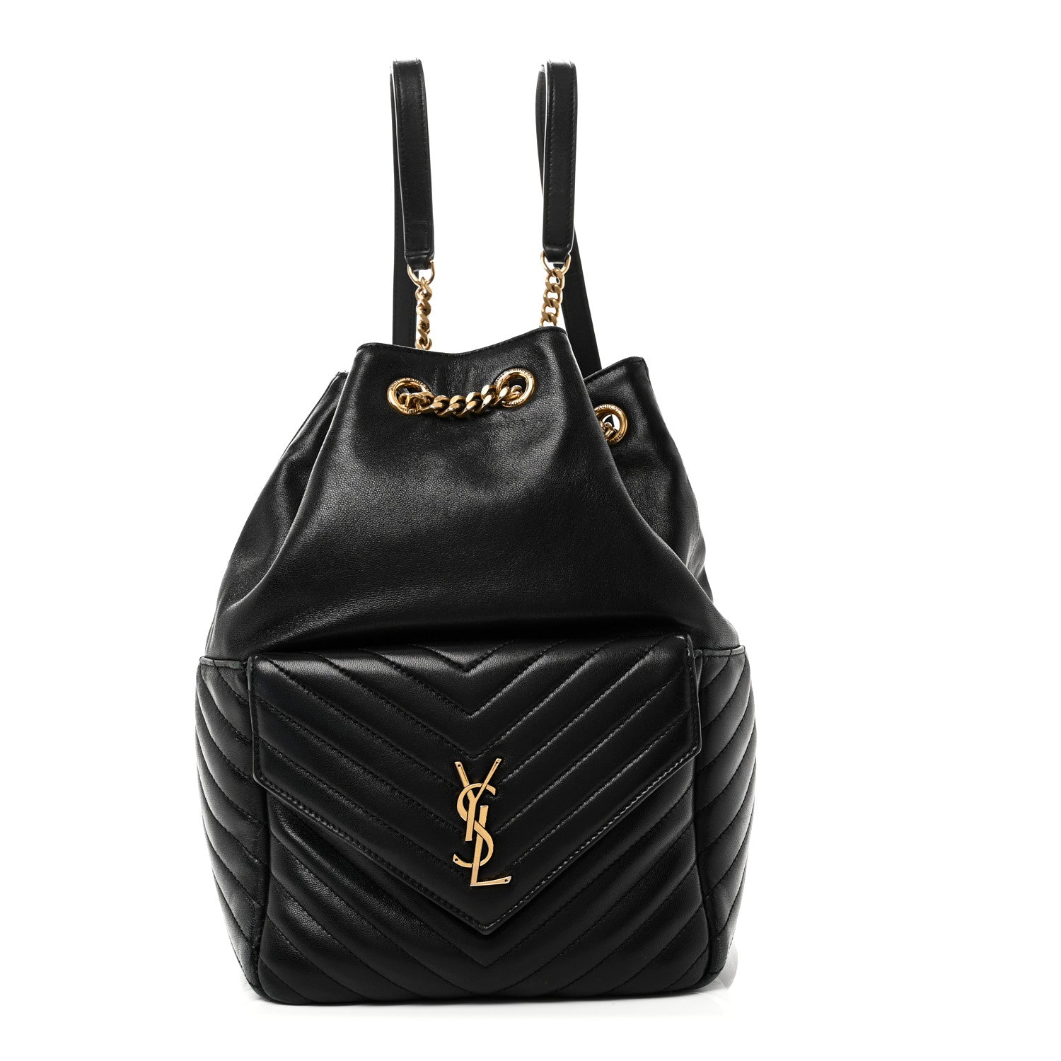 Saint Laurent Lambskin Matelasse Monogram Joe Backpack Black
